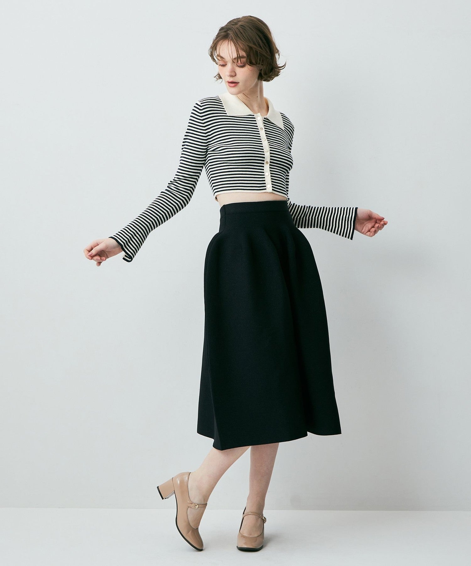 羅紋寬鬆中長裙