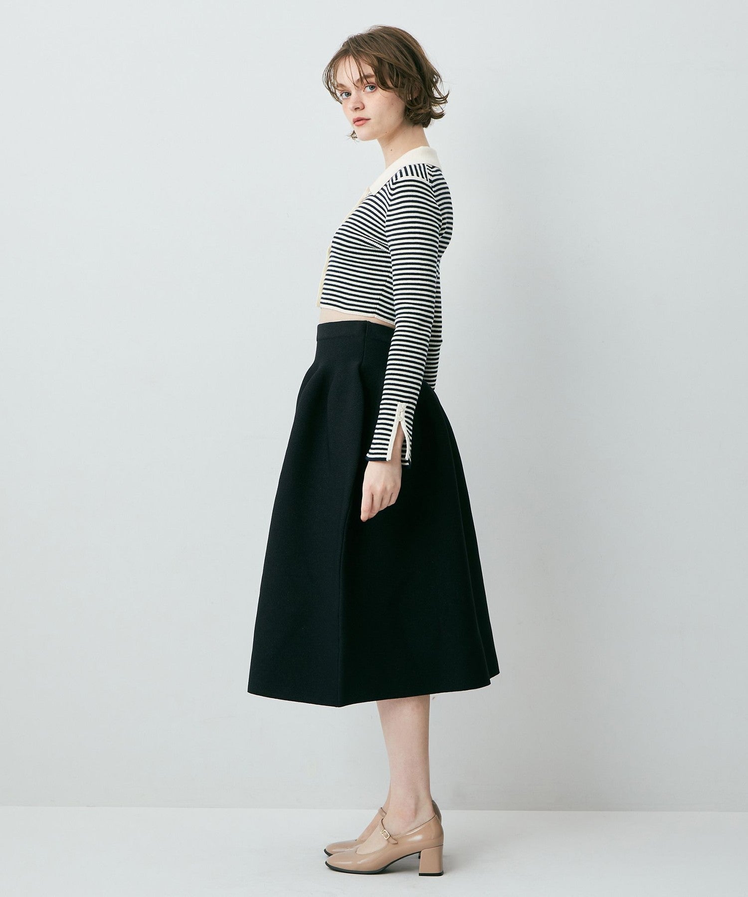 羅紋寬鬆中長裙