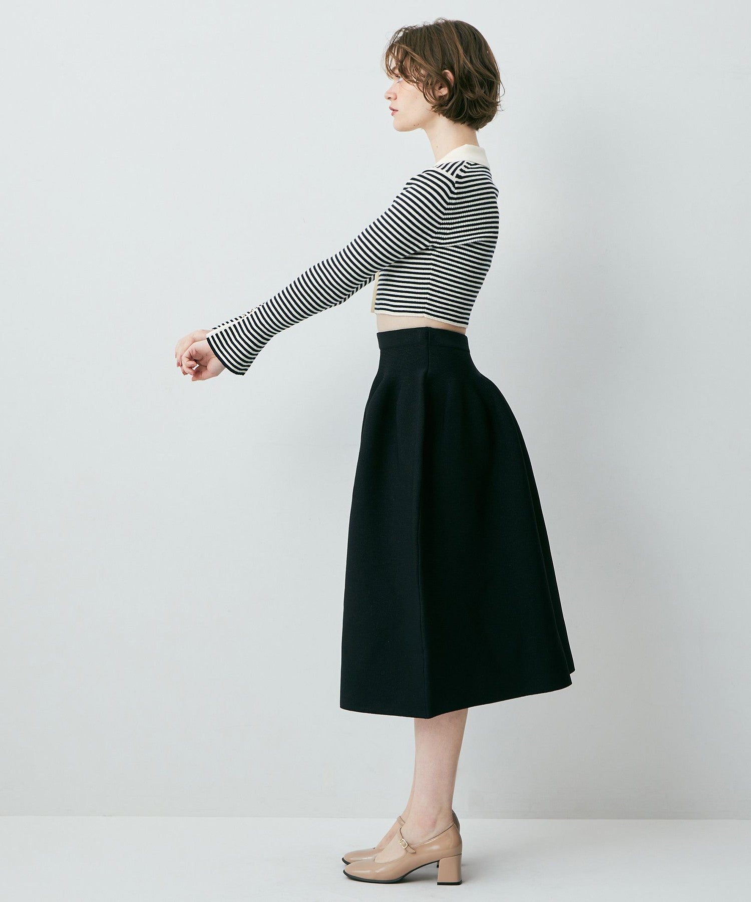 羅紋寬鬆中長裙