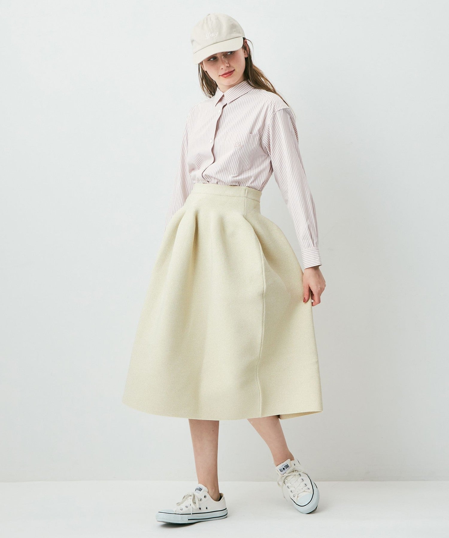 羅紋寬鬆中長裙