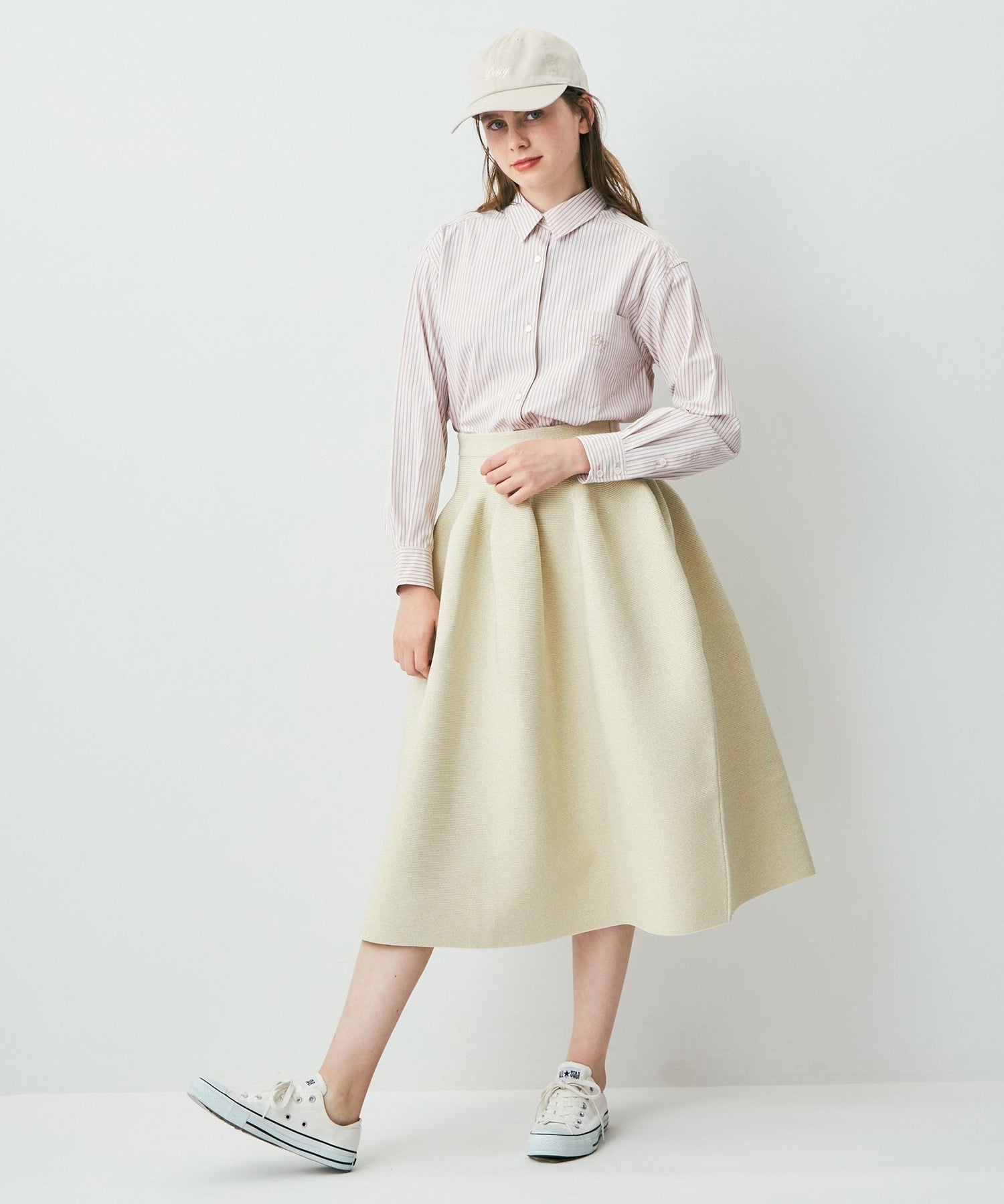 羅紋寬鬆中長裙