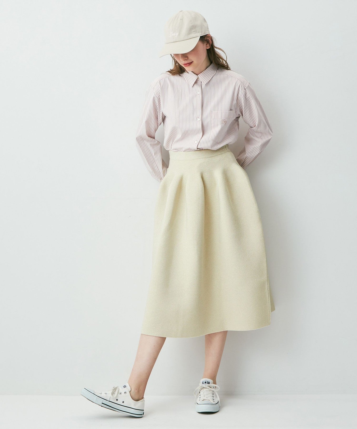 羅紋寬鬆中長裙