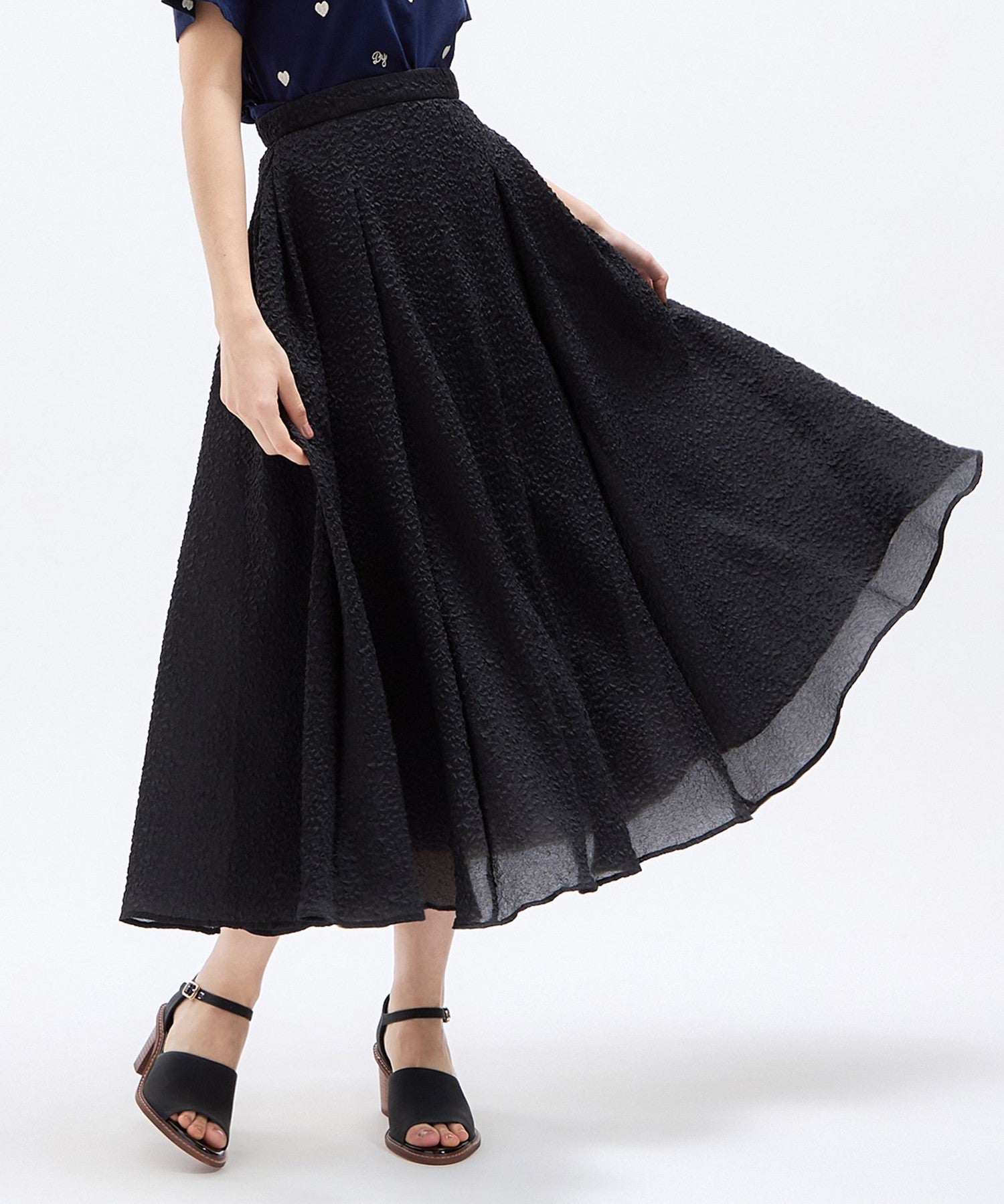 Embossed sheer organ skirt