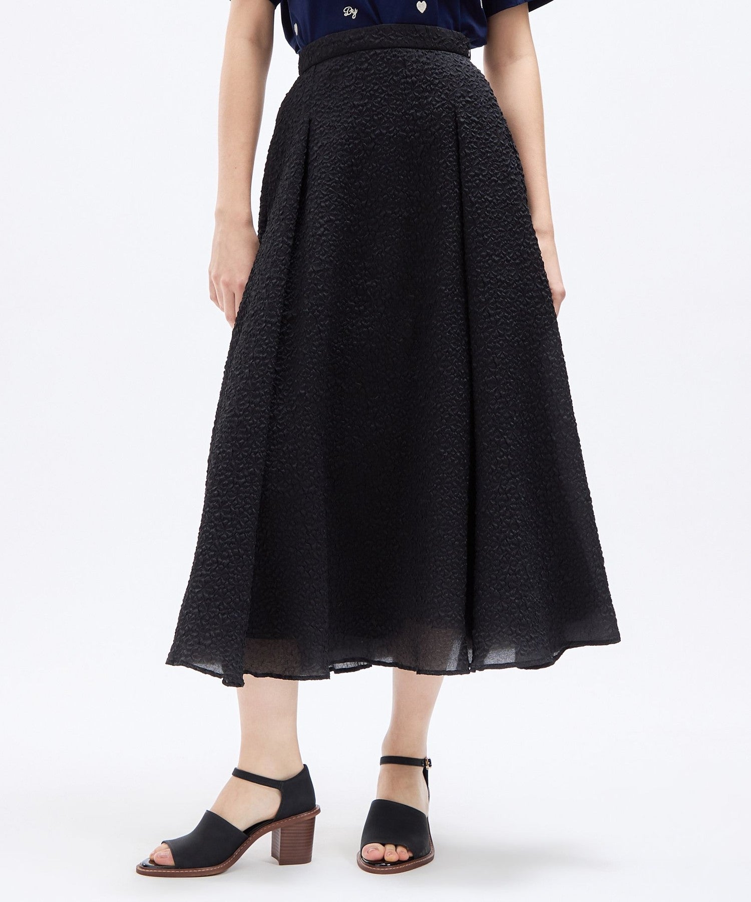 壓花透明風琴半身裙