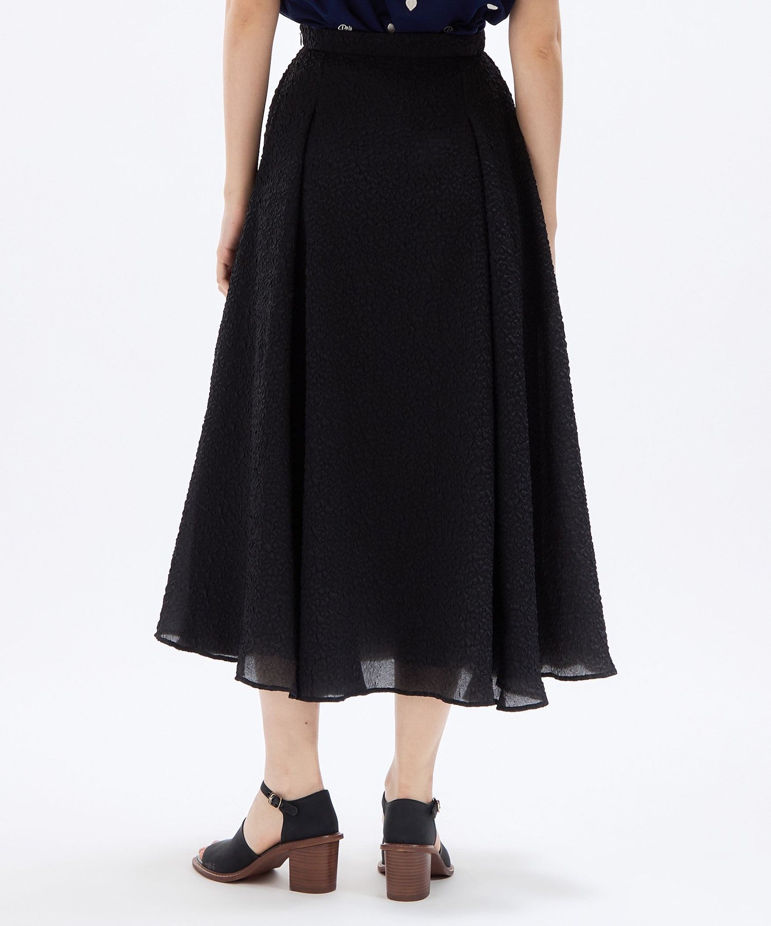 壓花透明風琴半身裙