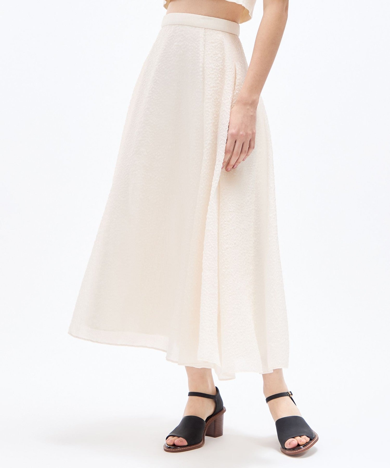 壓花透明風琴半身裙