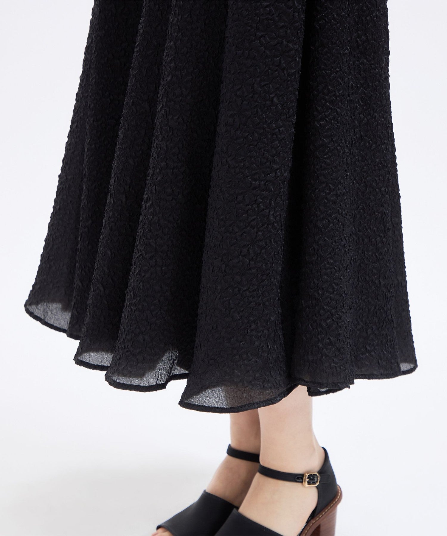 壓花透明風琴半身裙