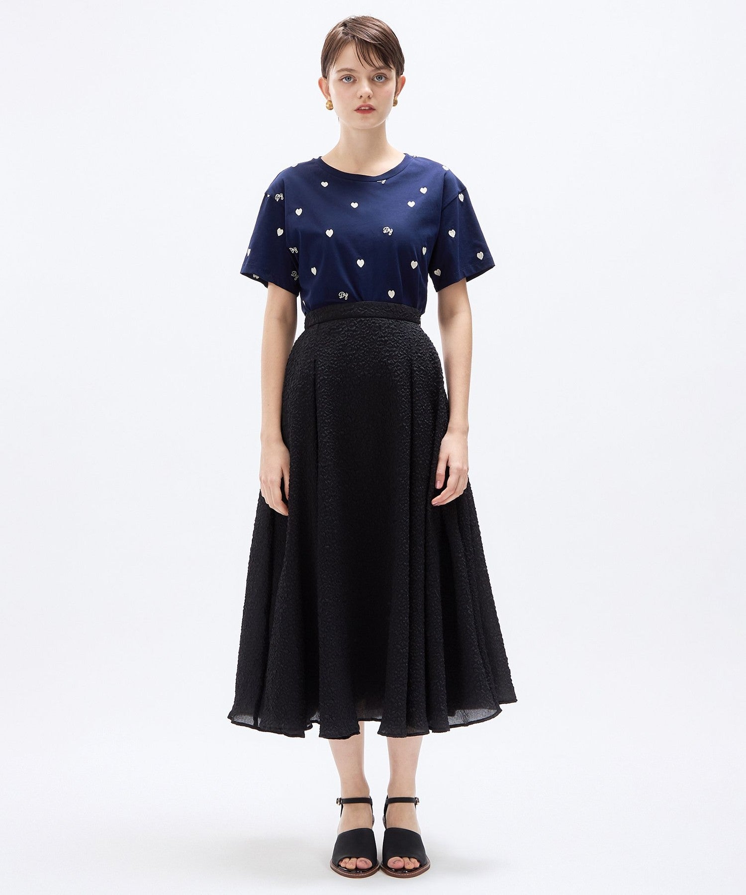 壓花透明風琴半身裙