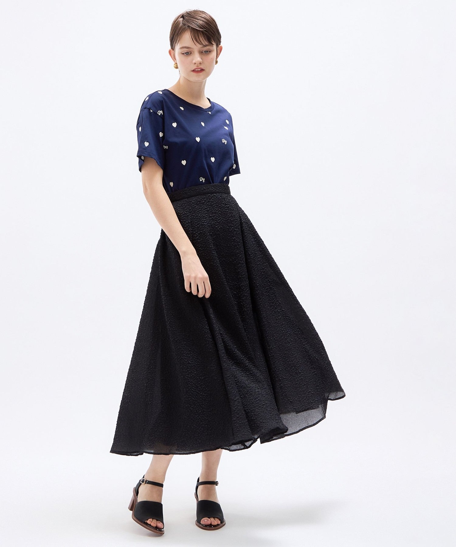 壓花透明風琴半身裙