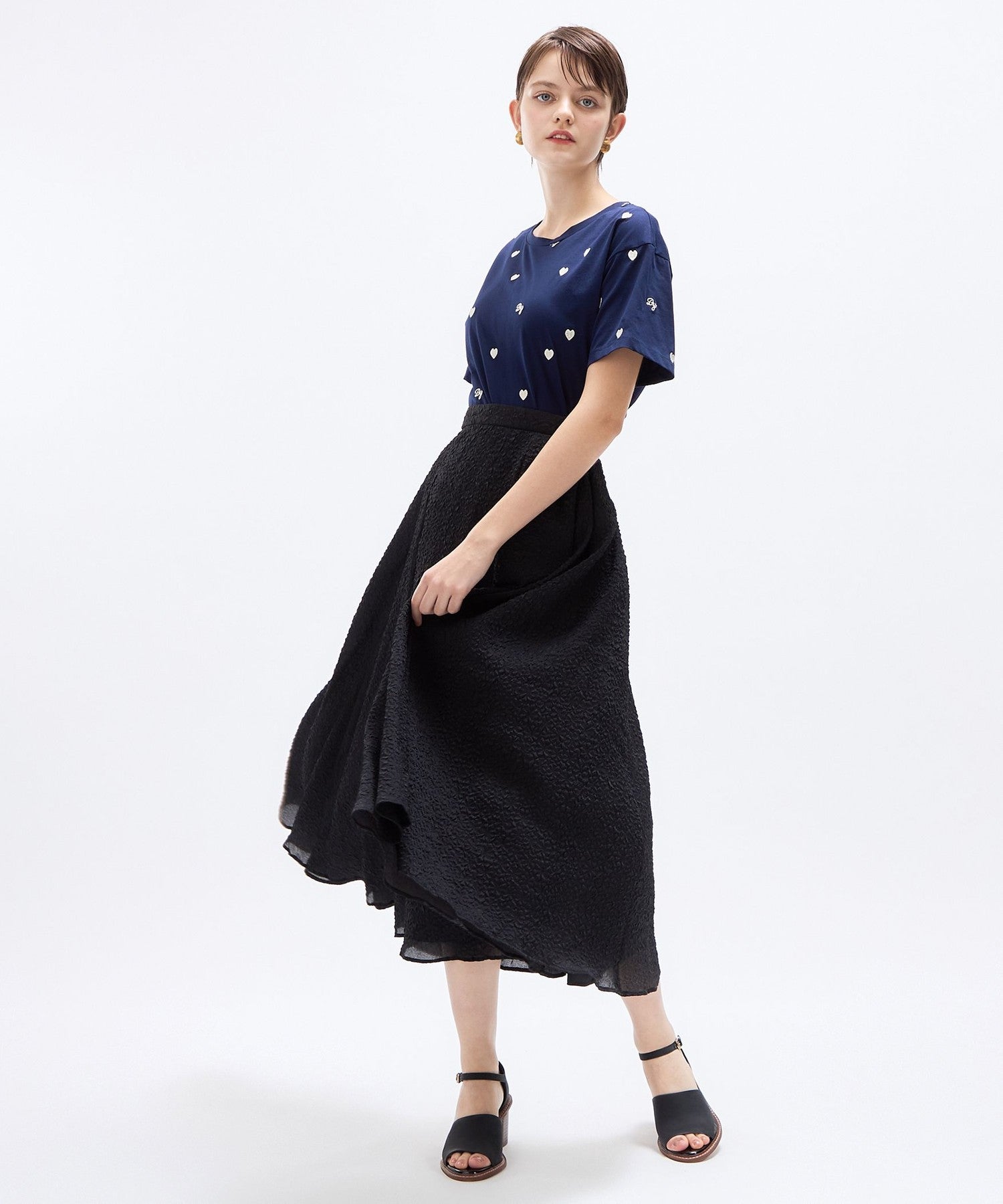 壓花透明風琴半身裙