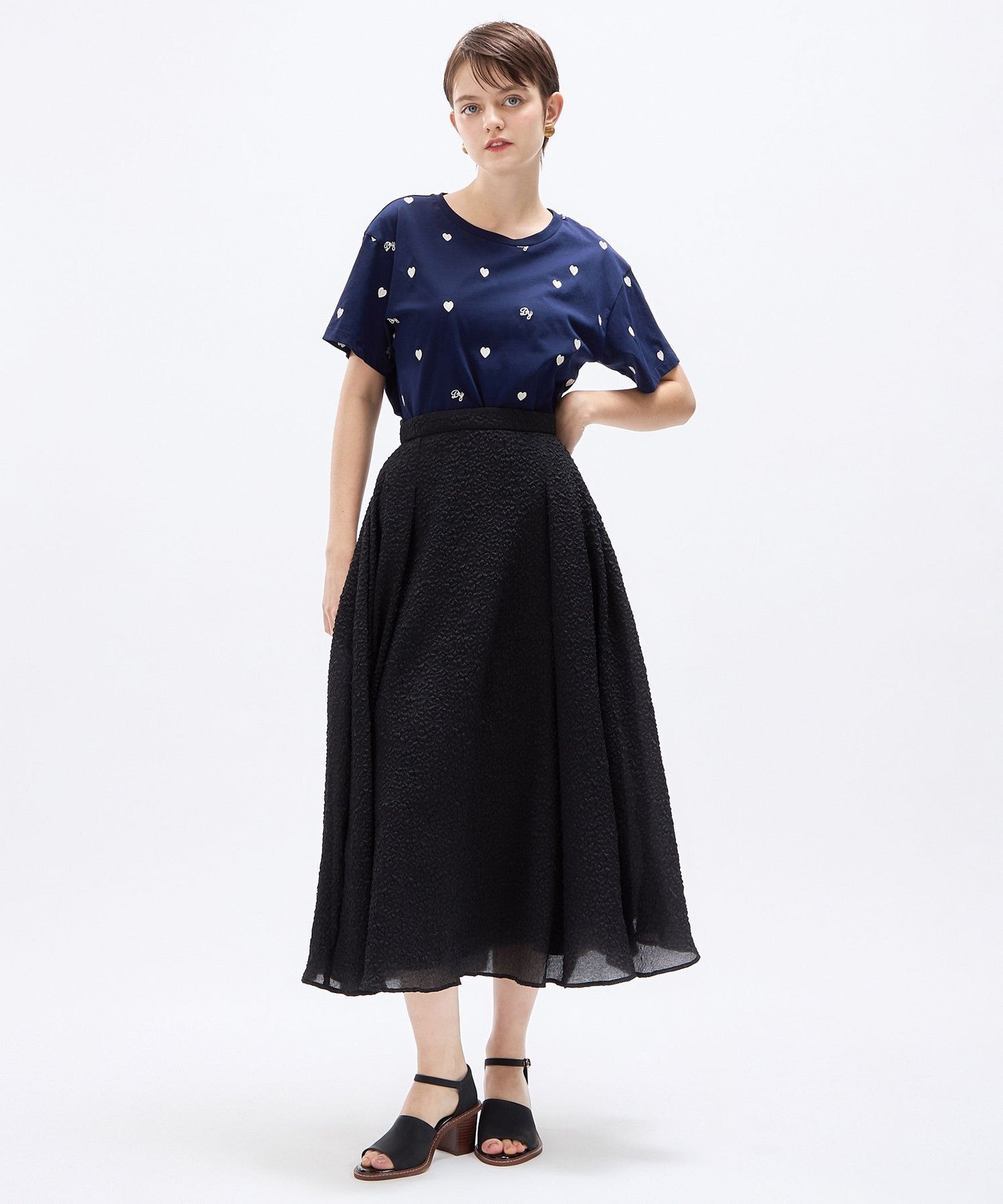 壓花透明風琴半身裙