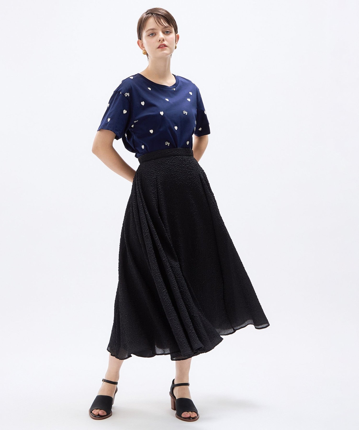 壓花透明風琴半身裙