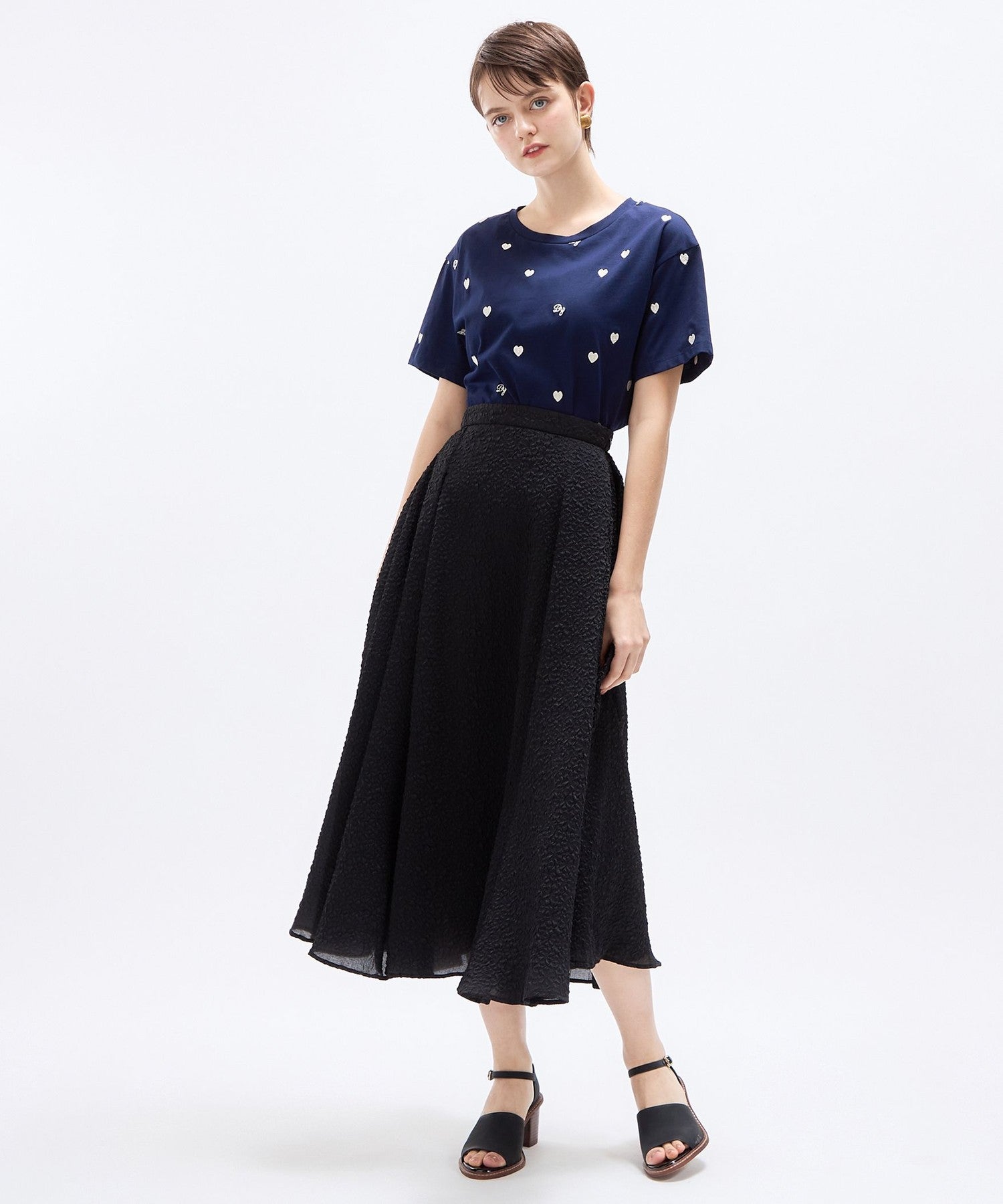 壓花透明風琴半身裙