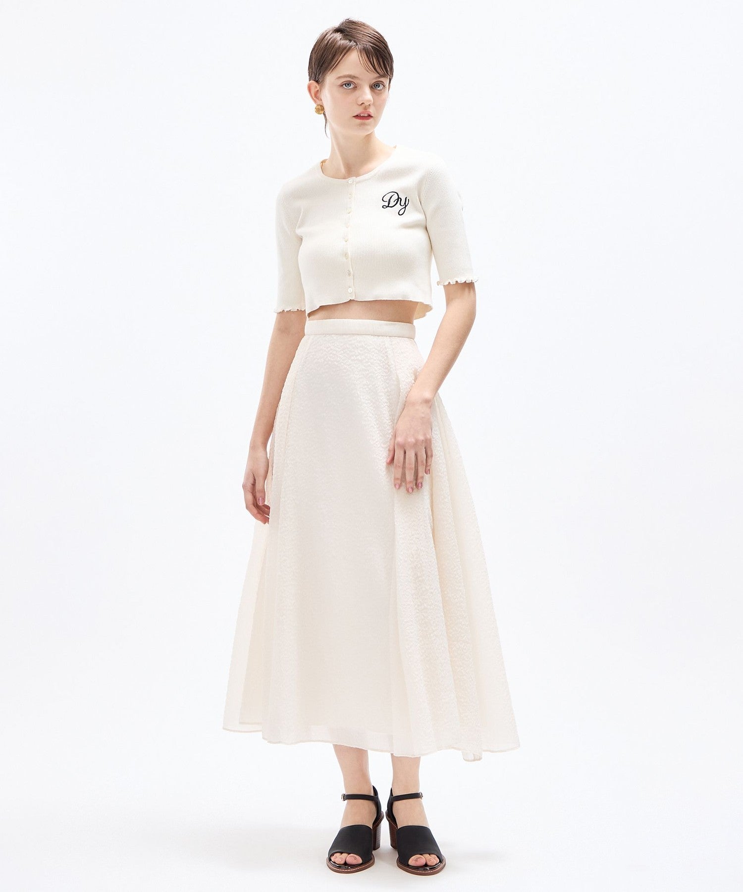 壓花透明風琴半身裙