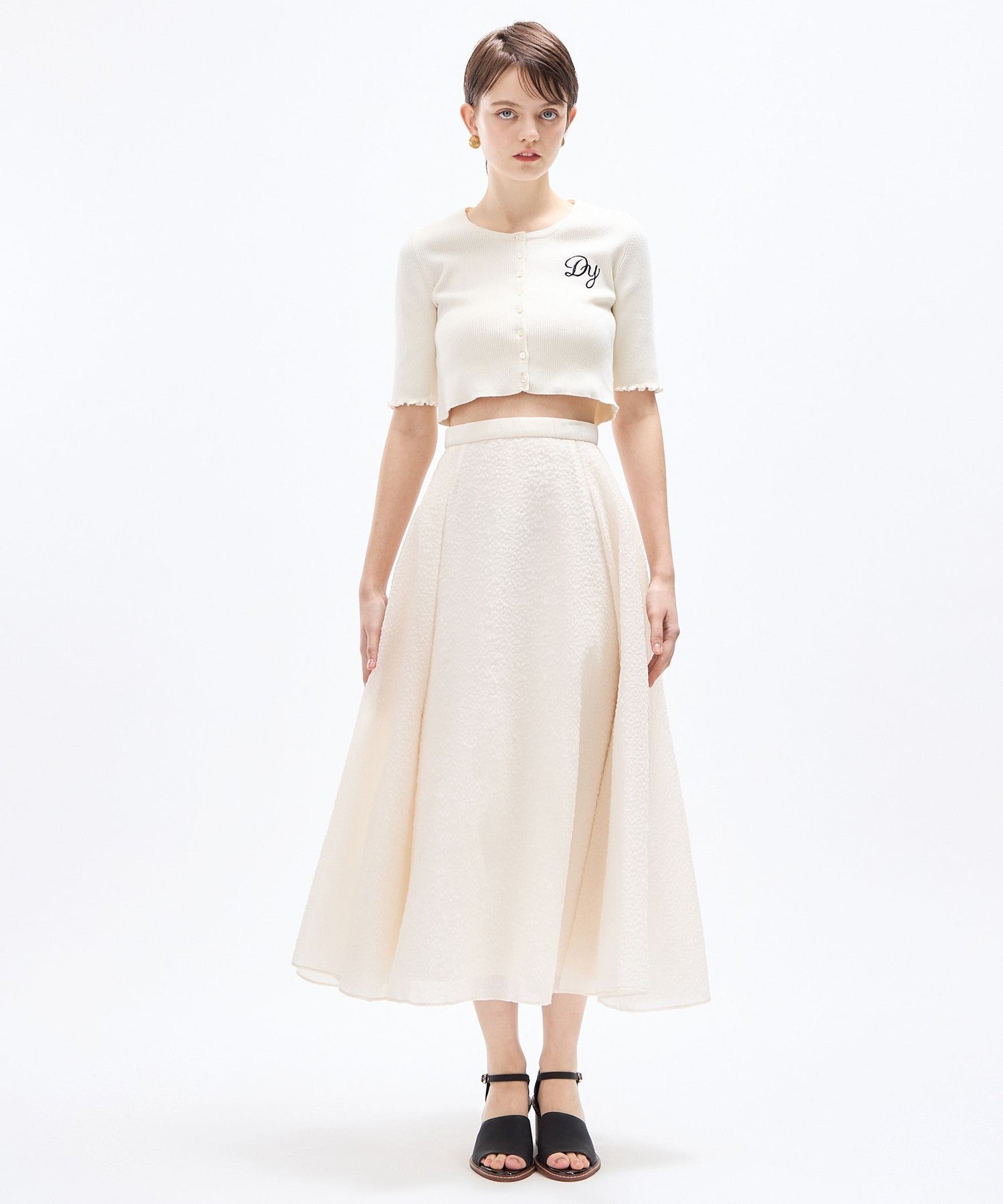 壓花透明風琴半身裙