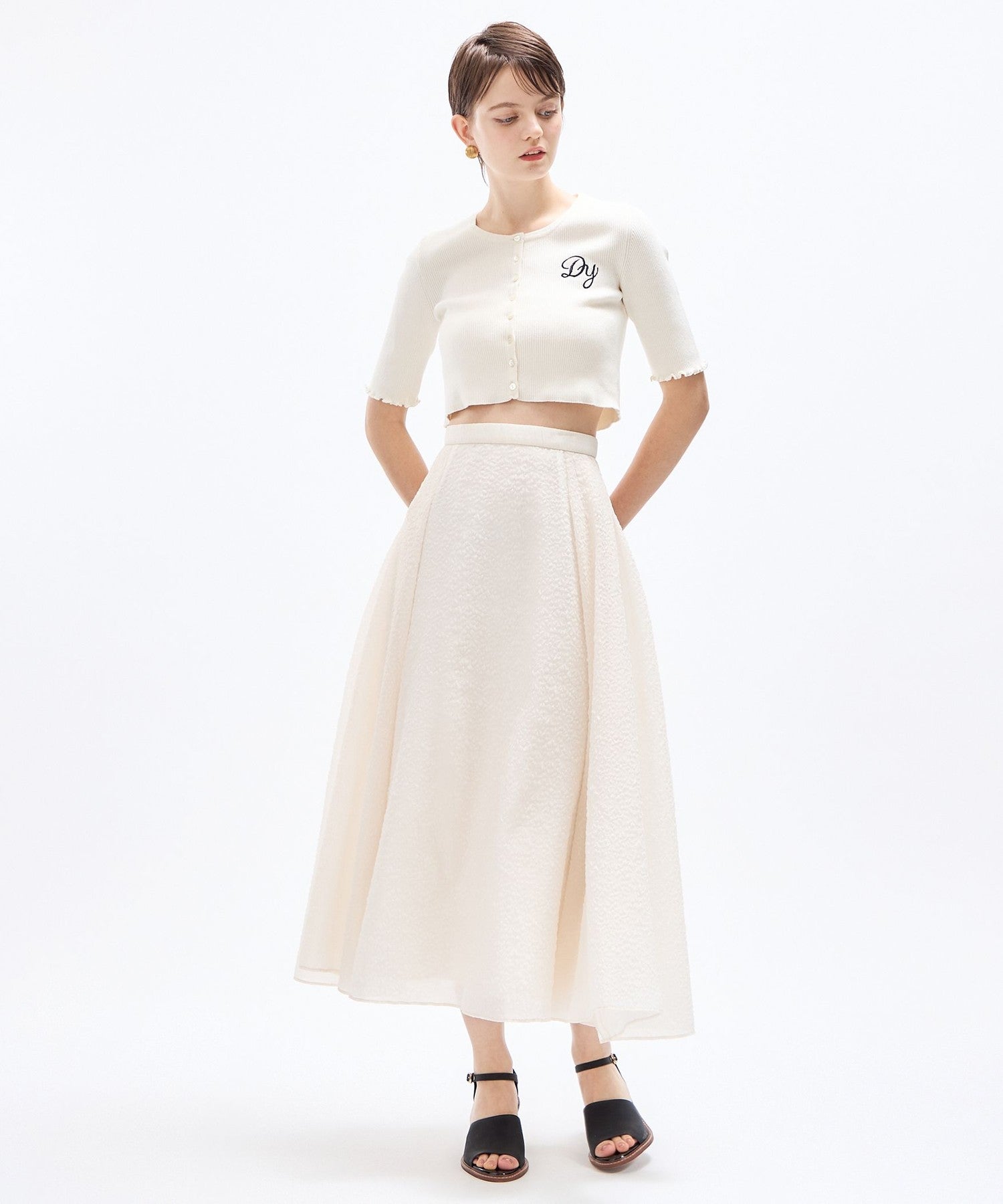 壓花透明風琴半身裙