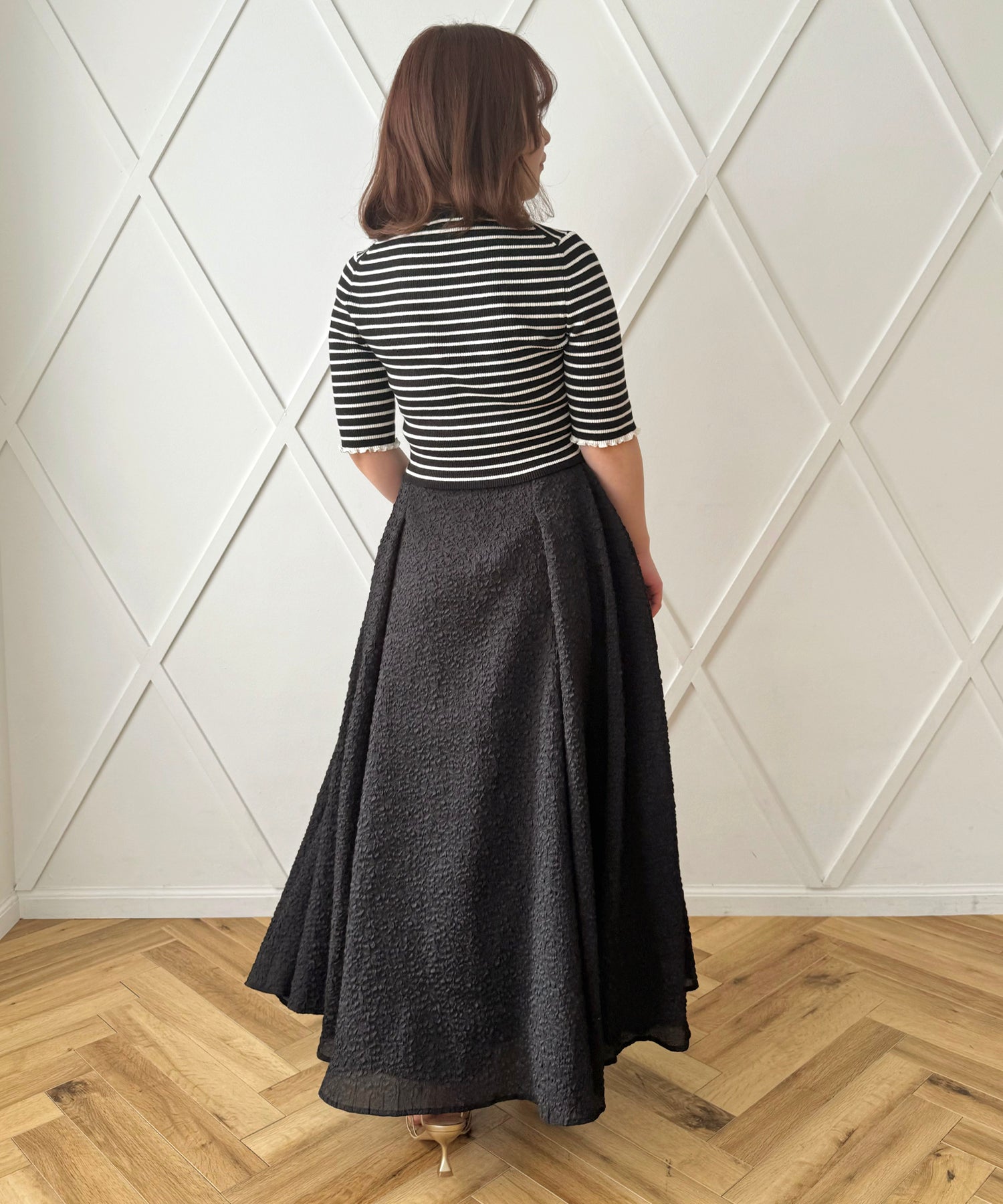 壓花透明風琴半身裙