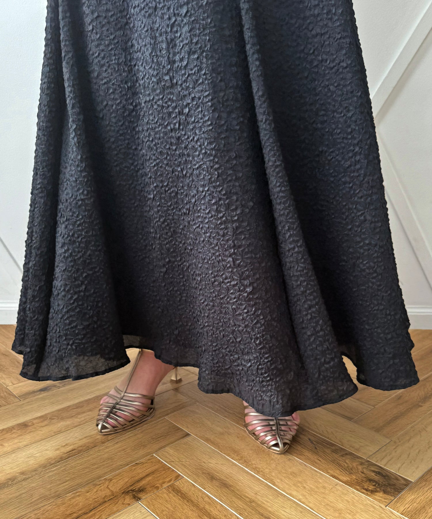 壓花透明風琴半身裙