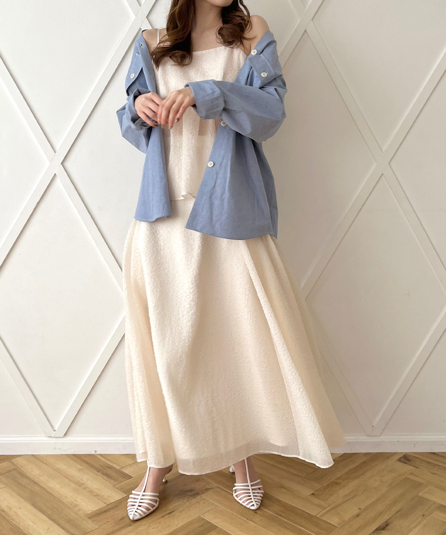 壓花透明風琴半身裙