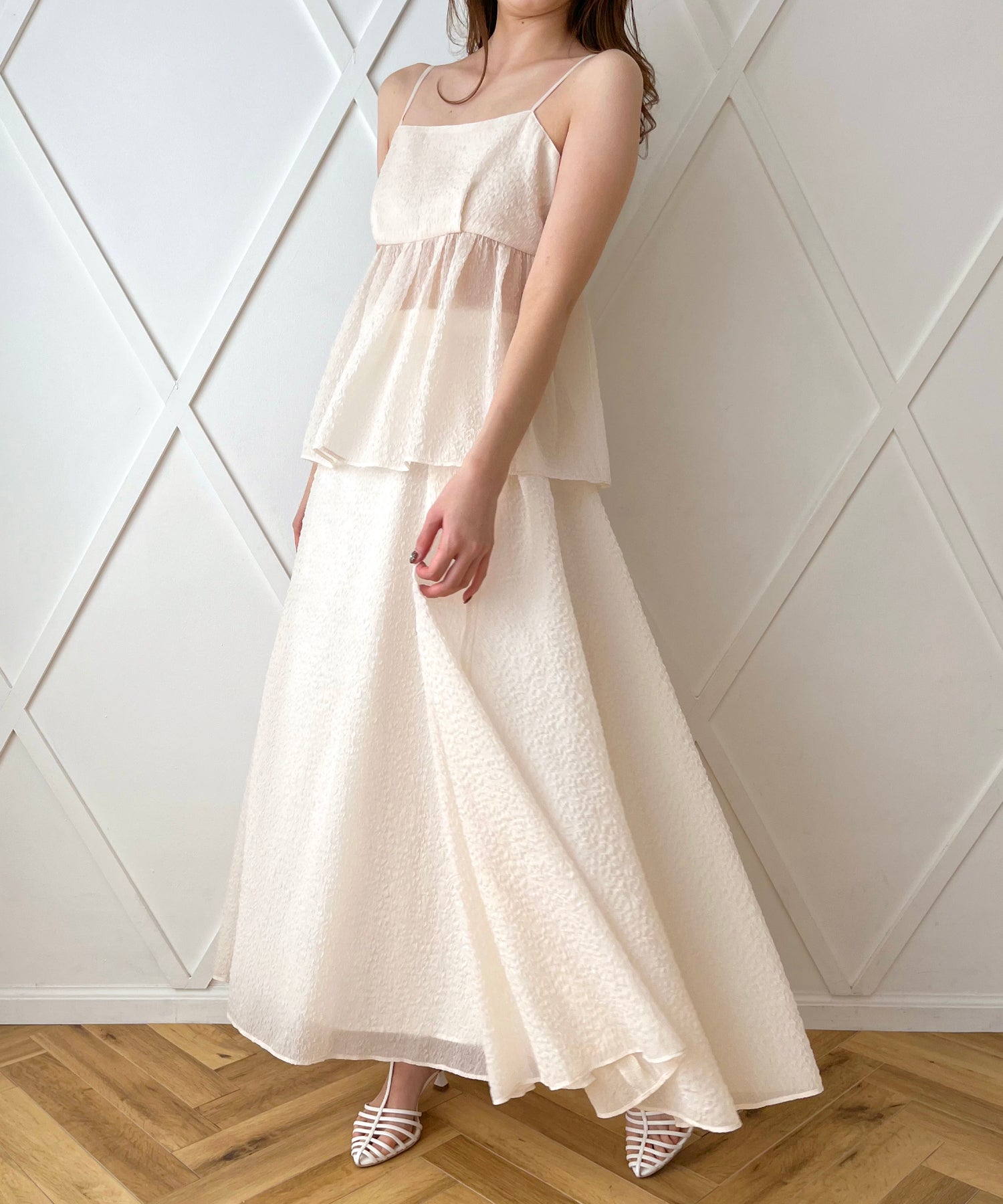 壓花透明風琴半身裙