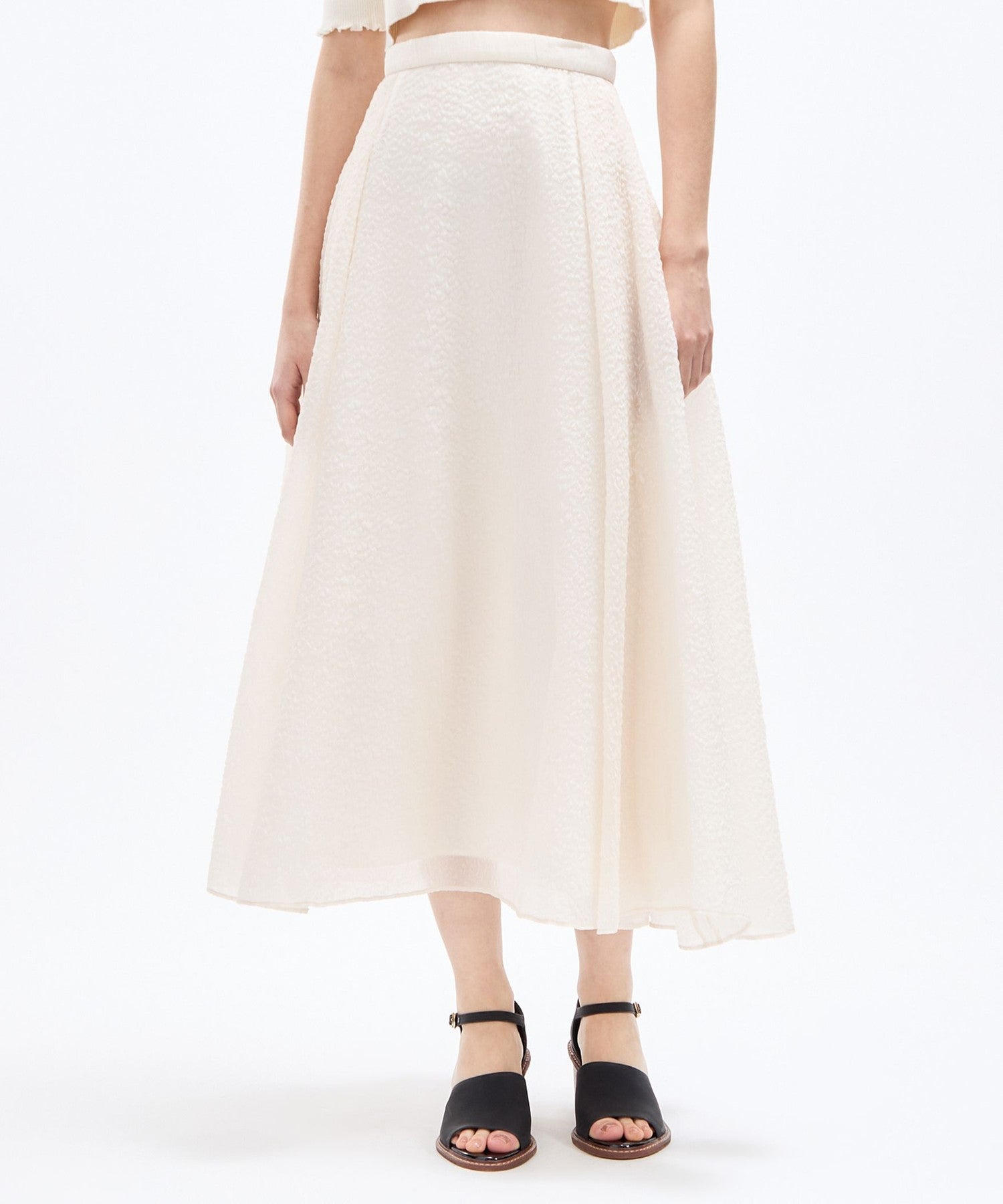 Embossed sheer organ skirt