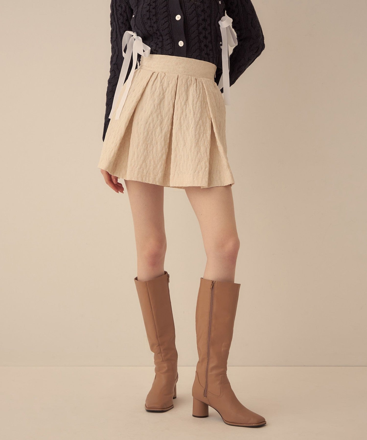 花朵JQ 褶邊迷你裙