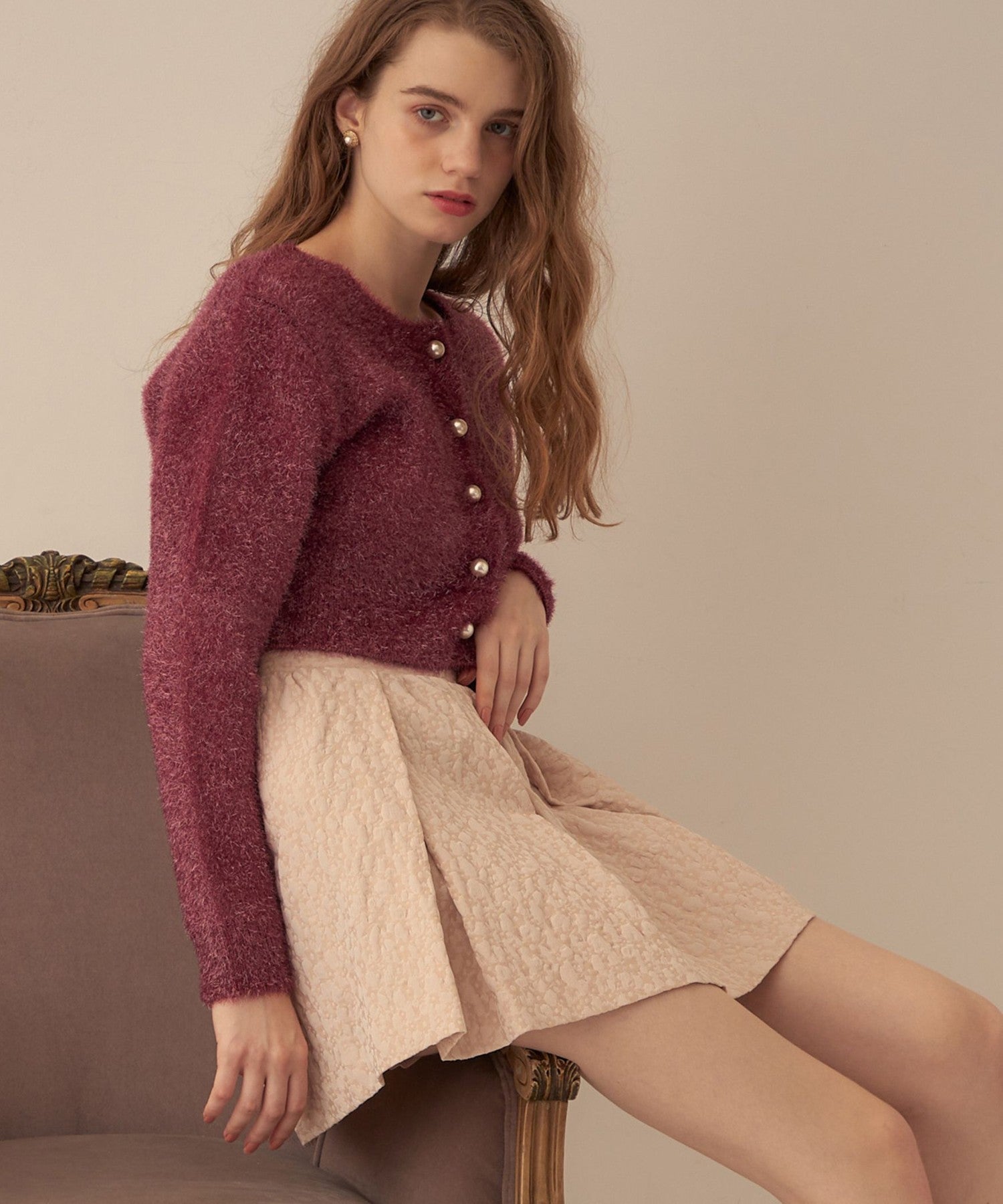 花朵JQ 褶邊迷你裙