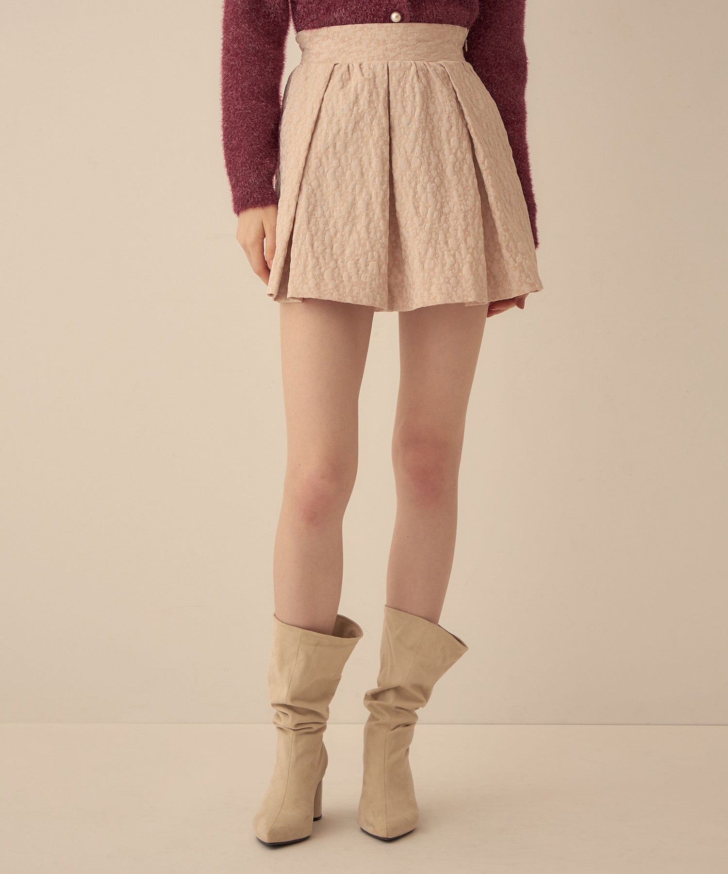 花朵JQ 褶邊迷你裙