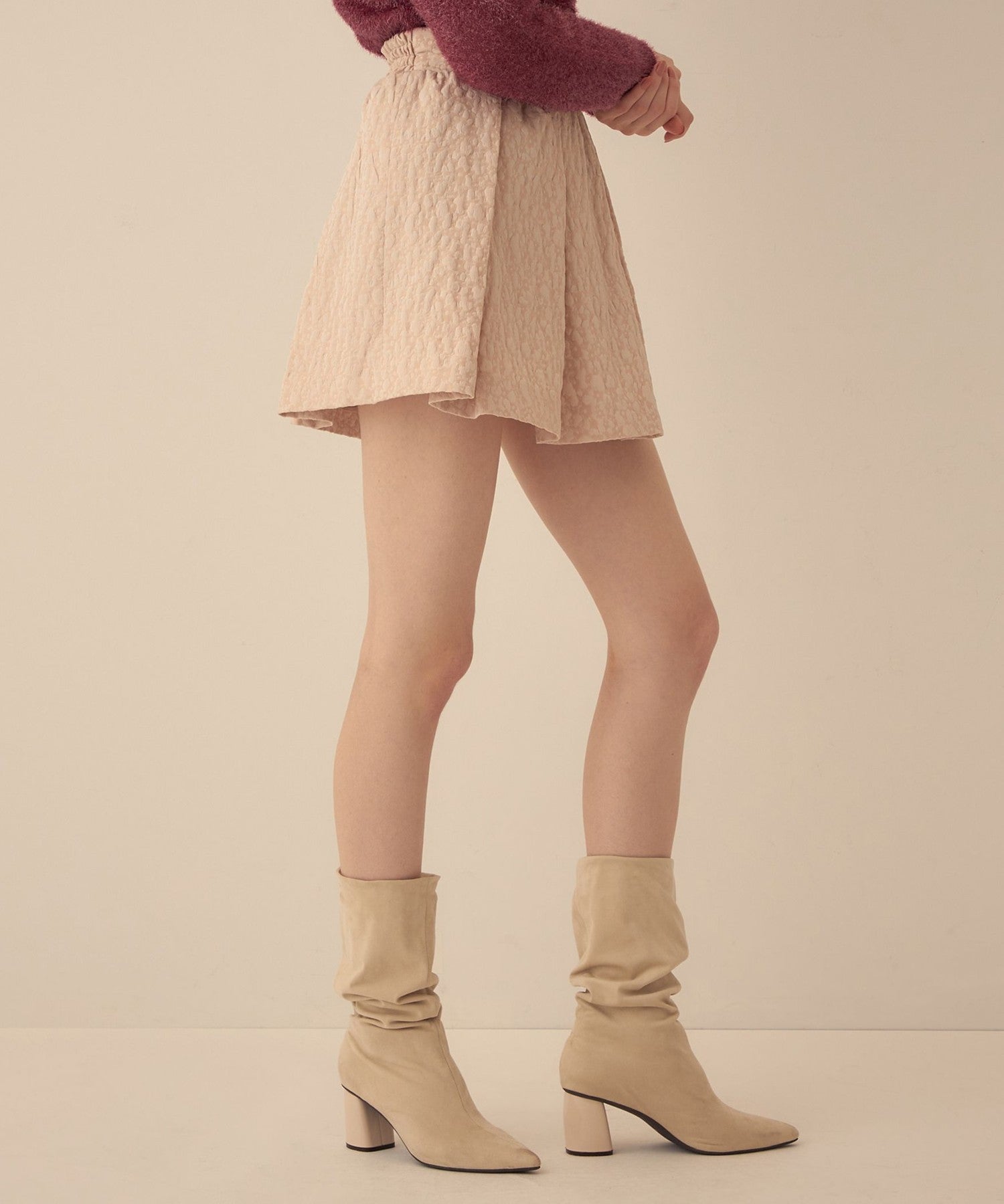 花朵JQ 褶邊迷你裙