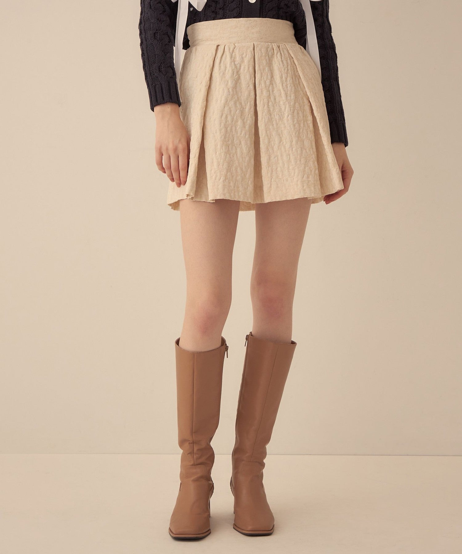 花朵JQ 褶邊迷你裙