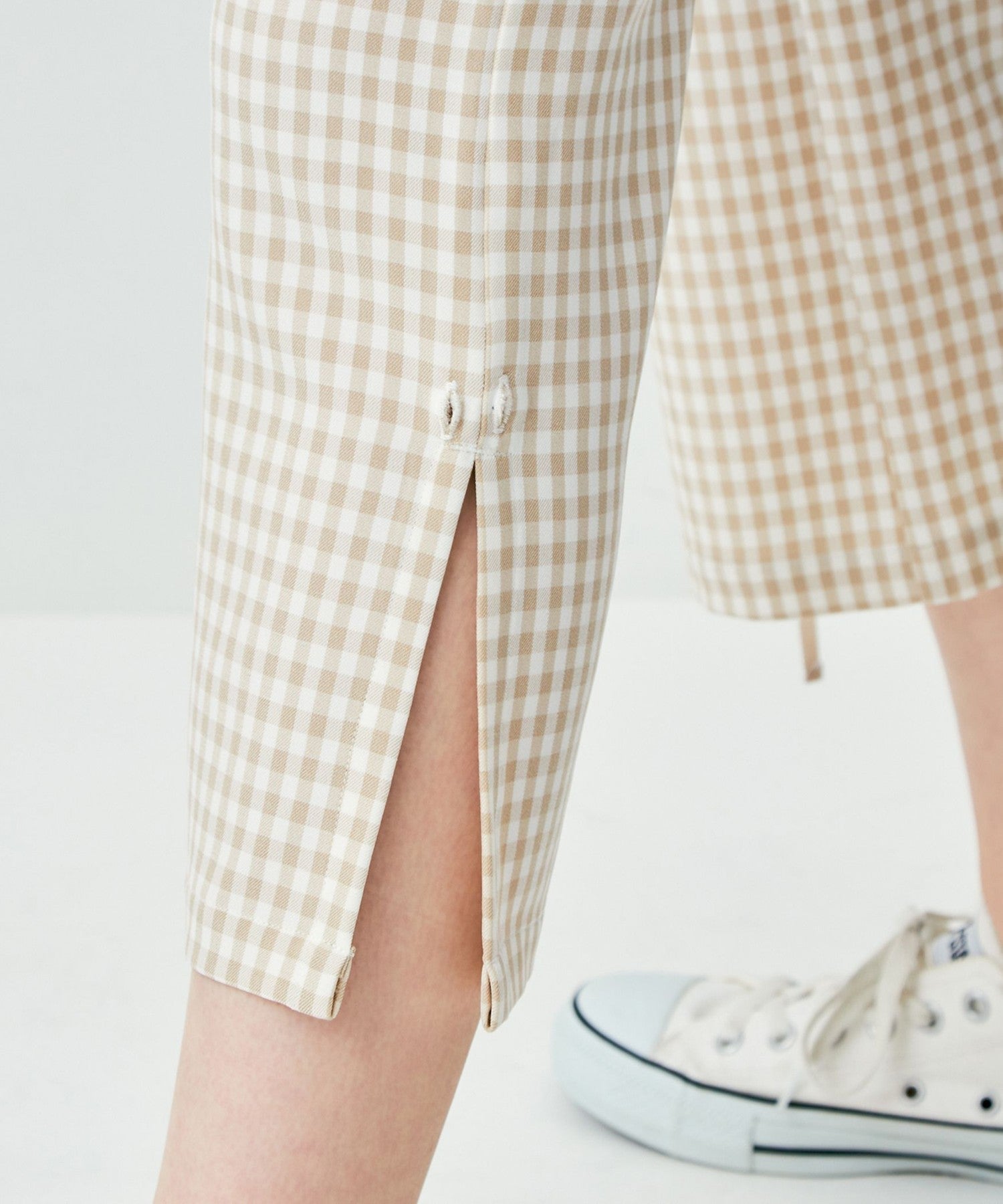 格紋緞帶 sabrina 長褲