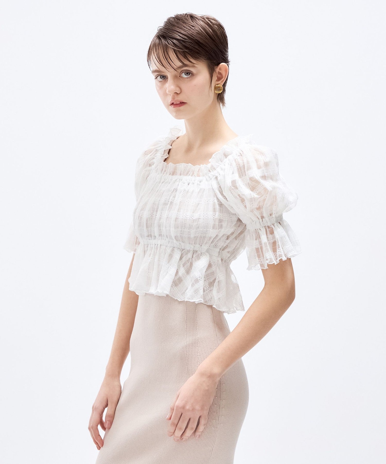 薄紗襯衫套裝連身裙