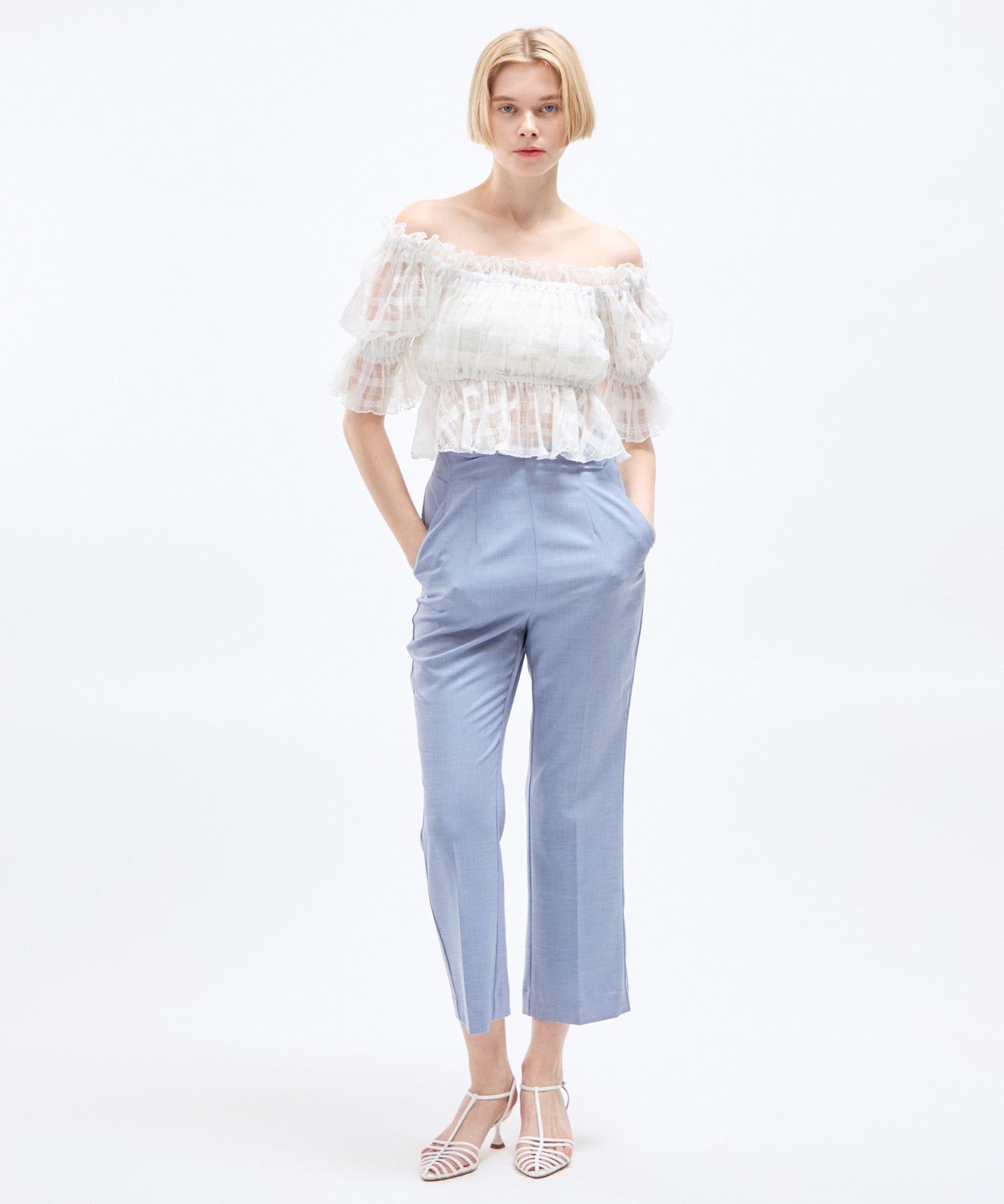 薄紗襯衫套裝連身裙