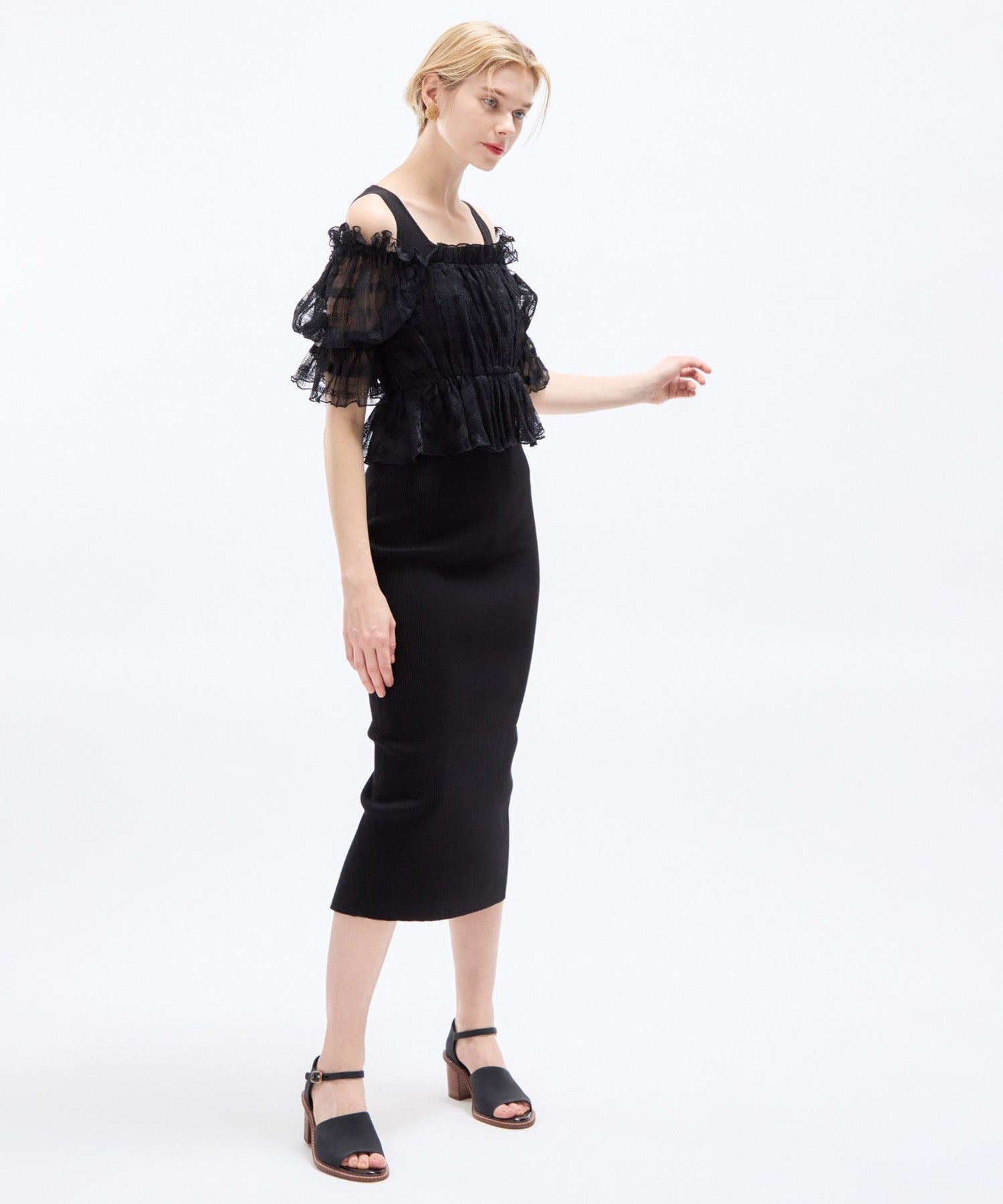 薄紗襯衫套裝連身裙