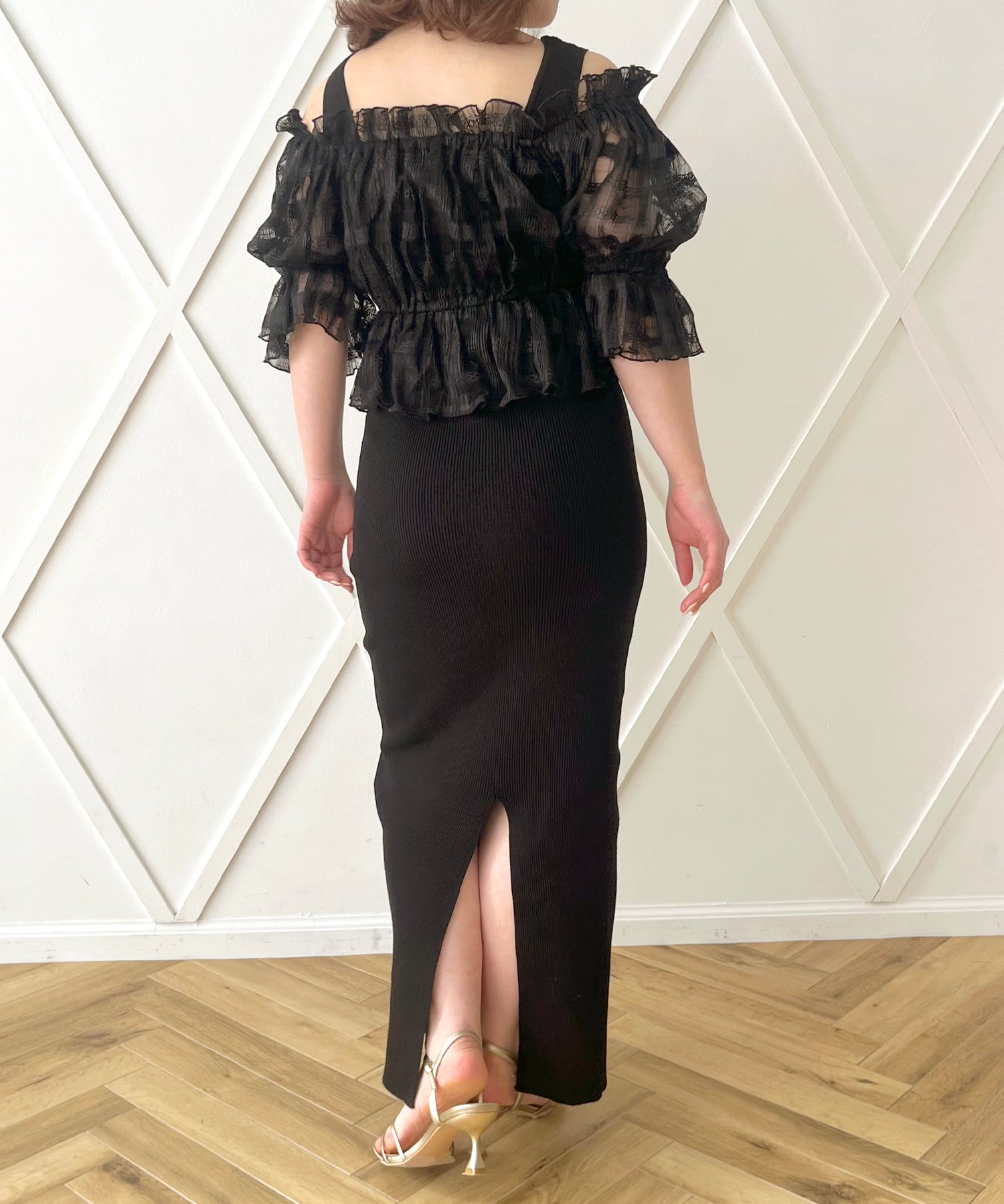 薄紗襯衫套裝連身裙