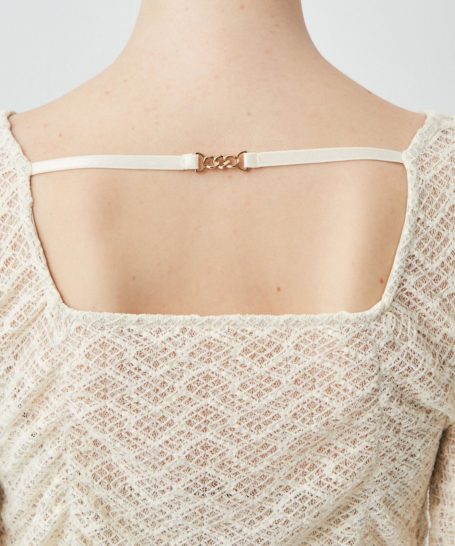 Shirring lace top