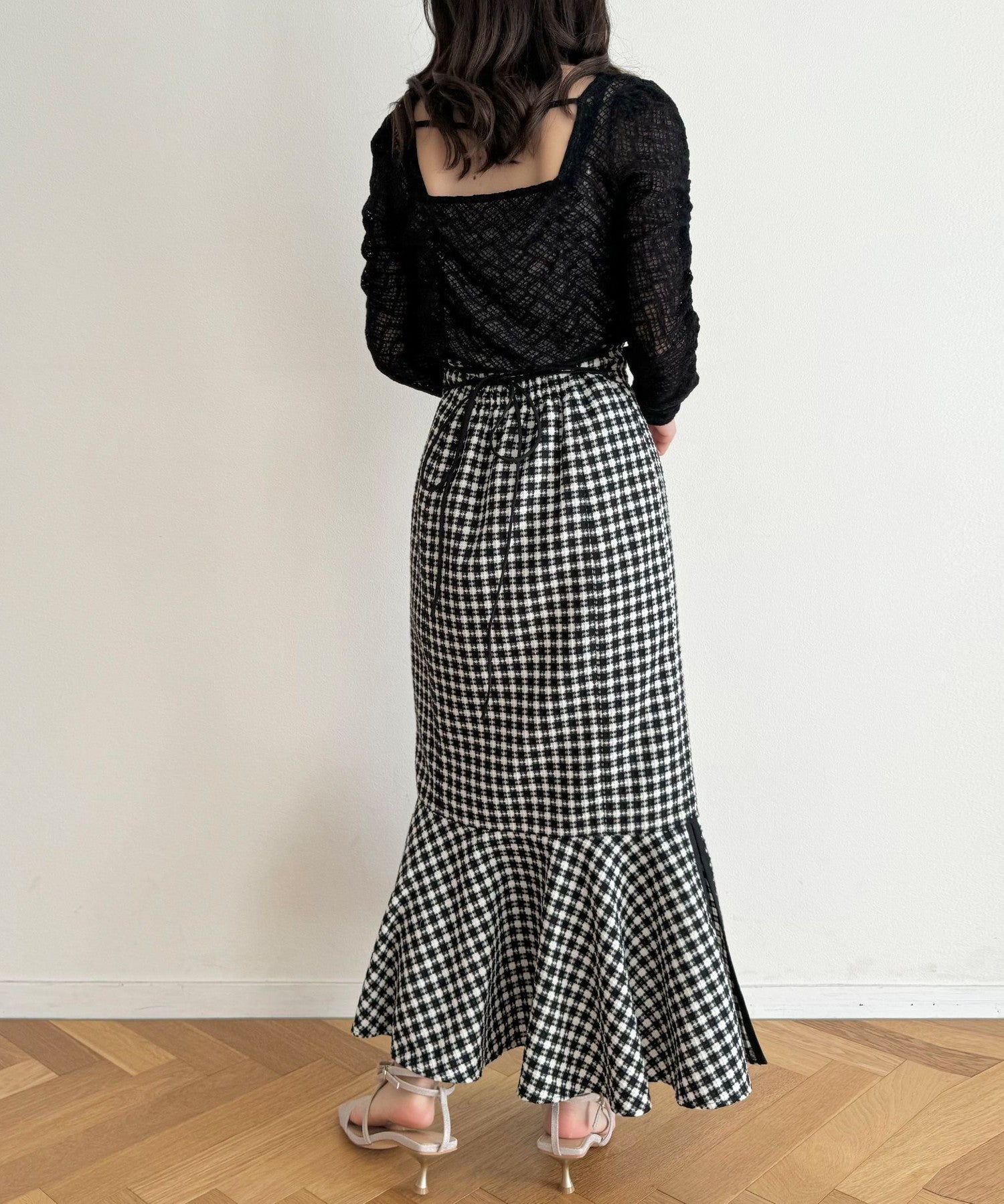 Shirring lace top