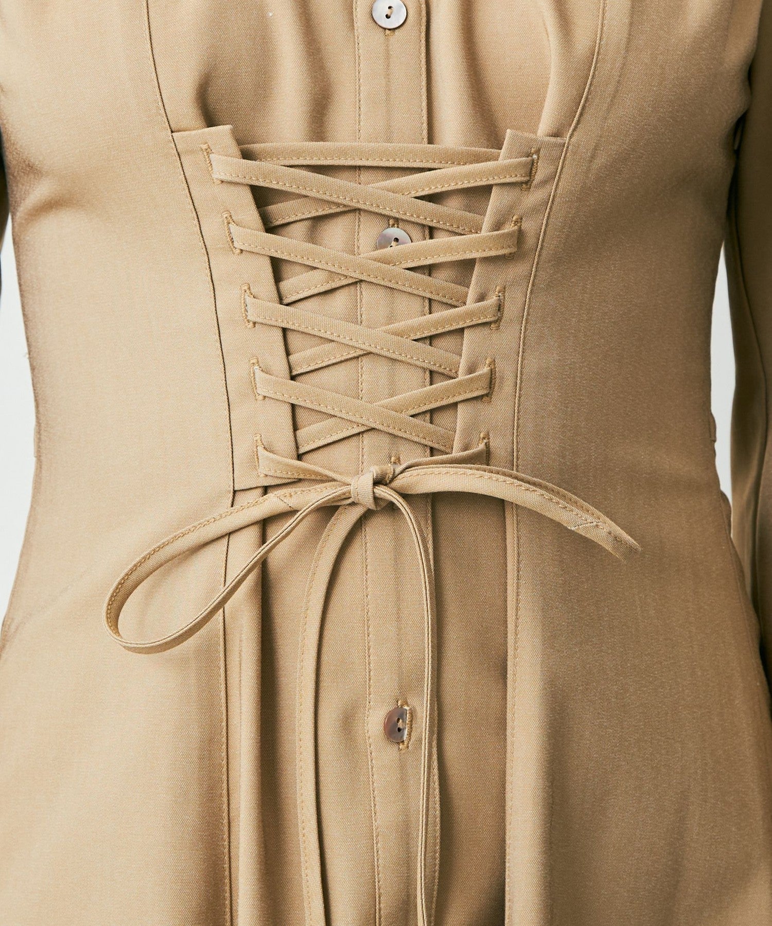 Lace-up flare dress