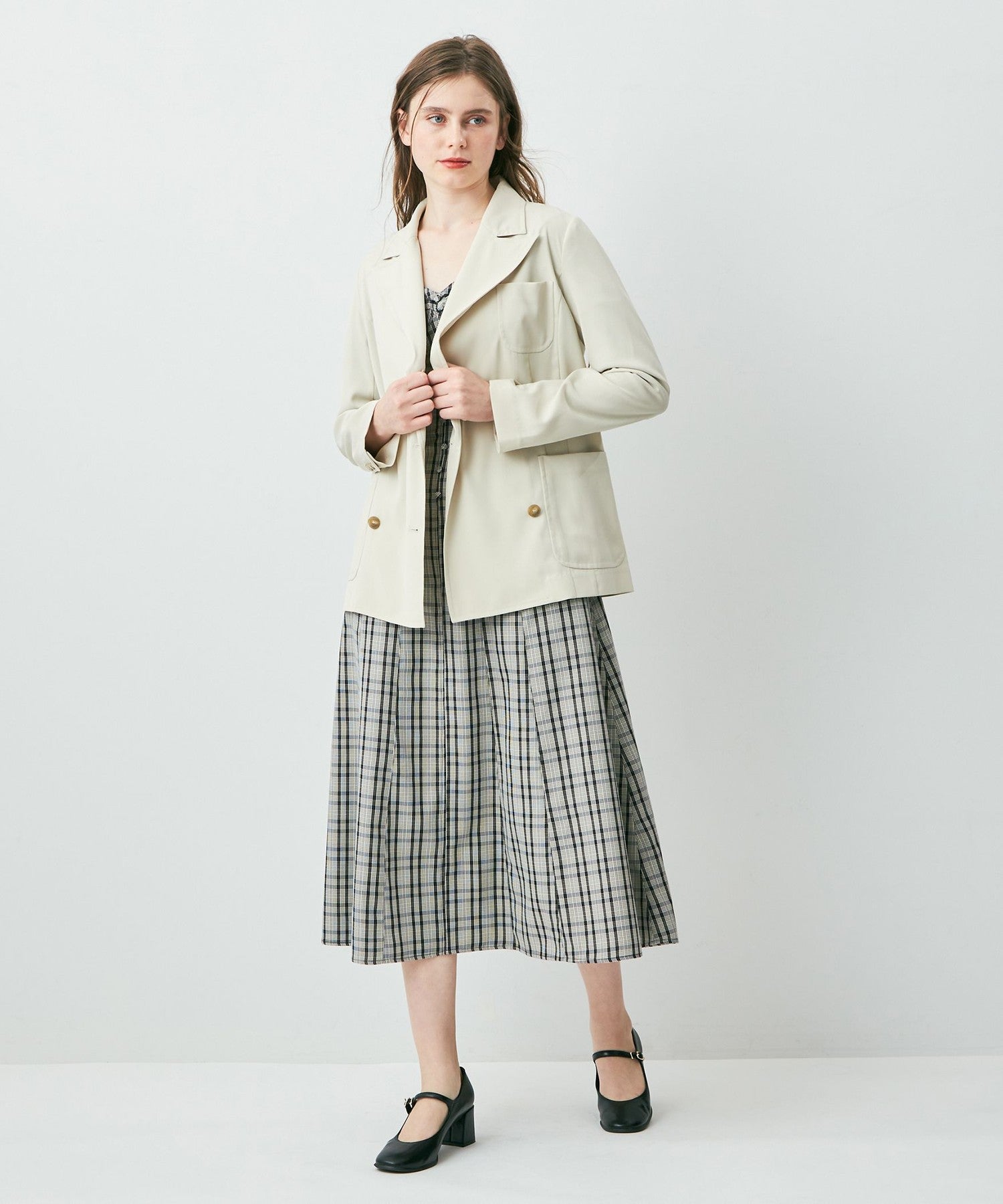 緊身胸衣荷葉邊連身裙