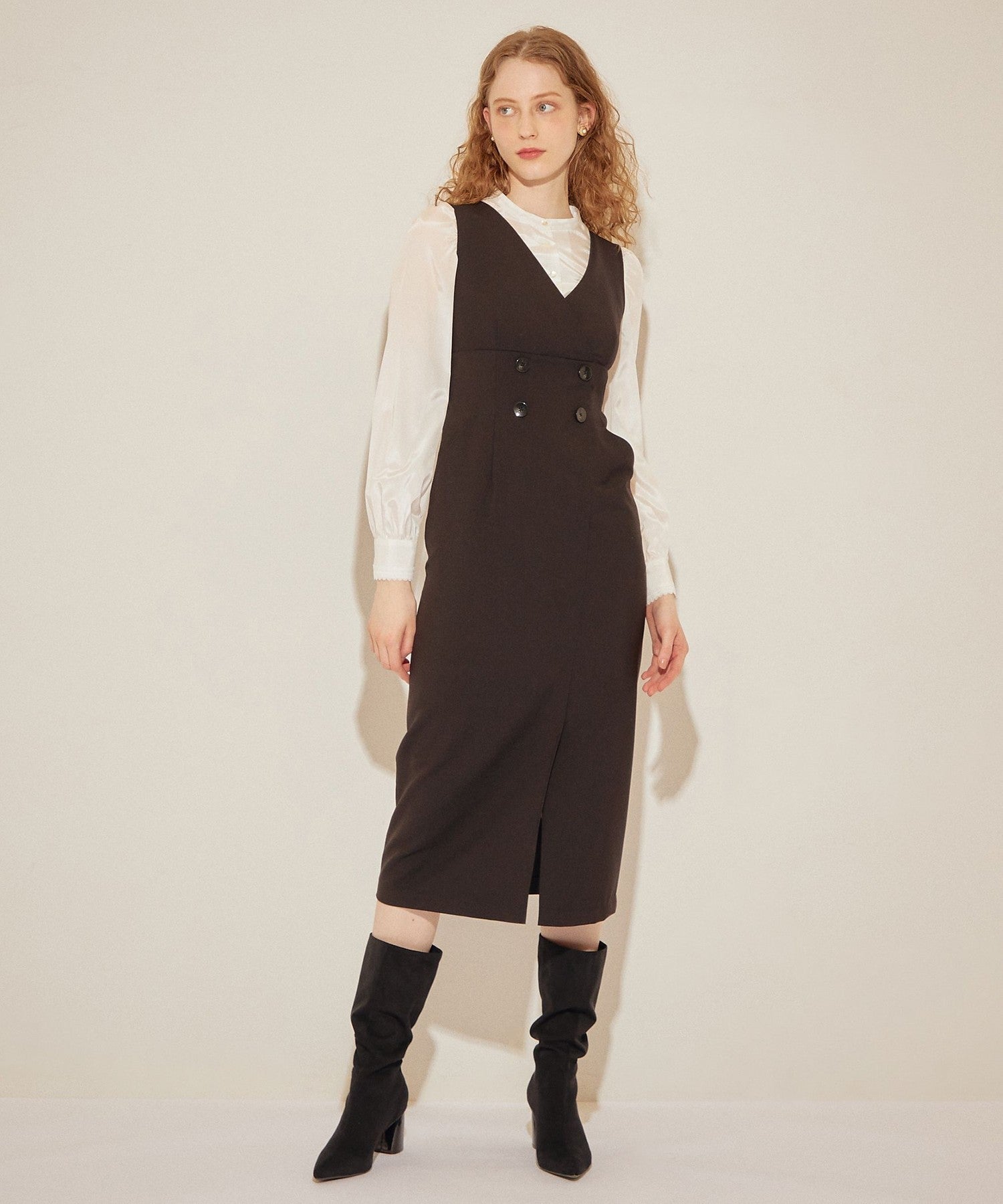 Back lace-up jumper skirt