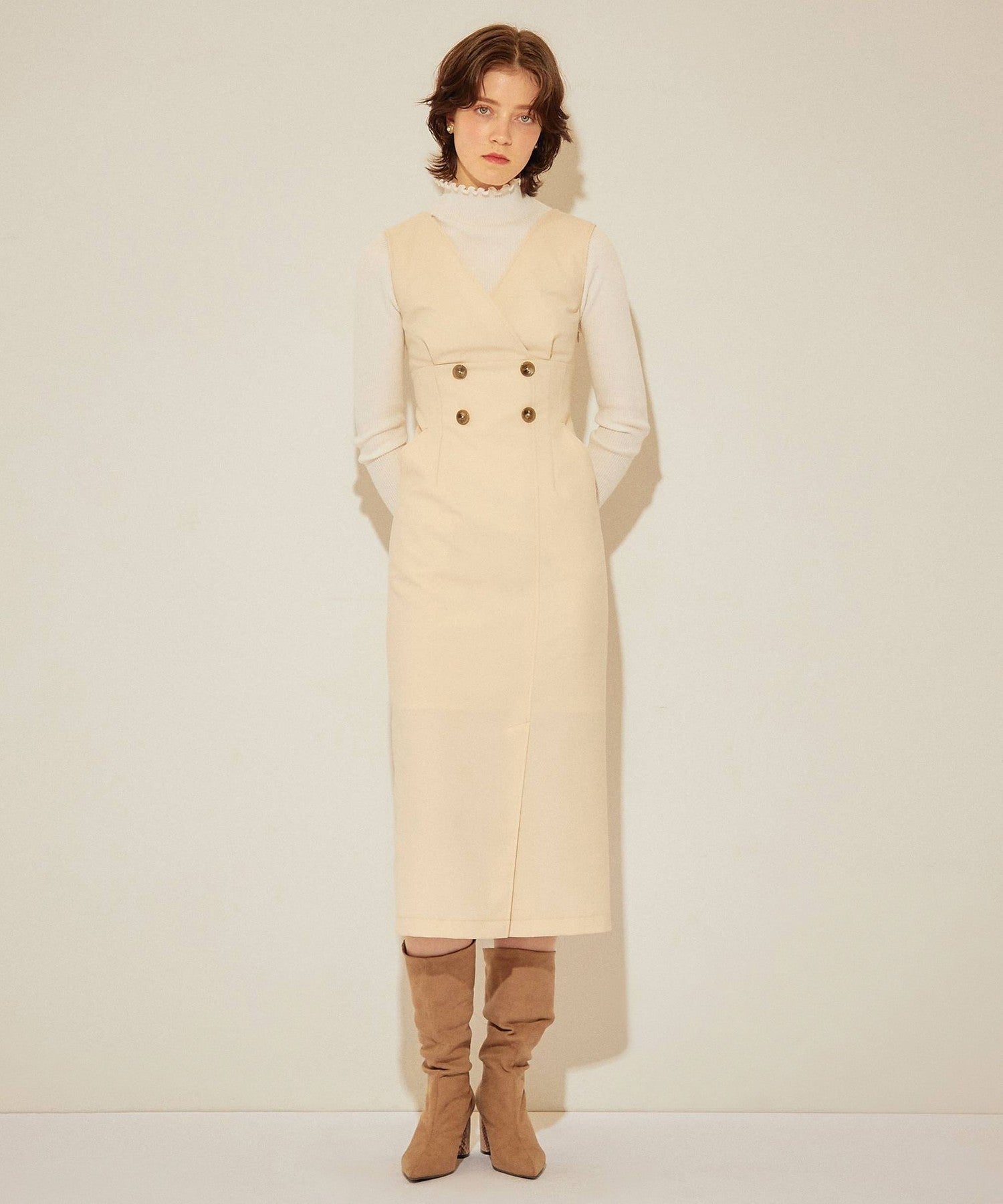 Back lace-up jumper skirt