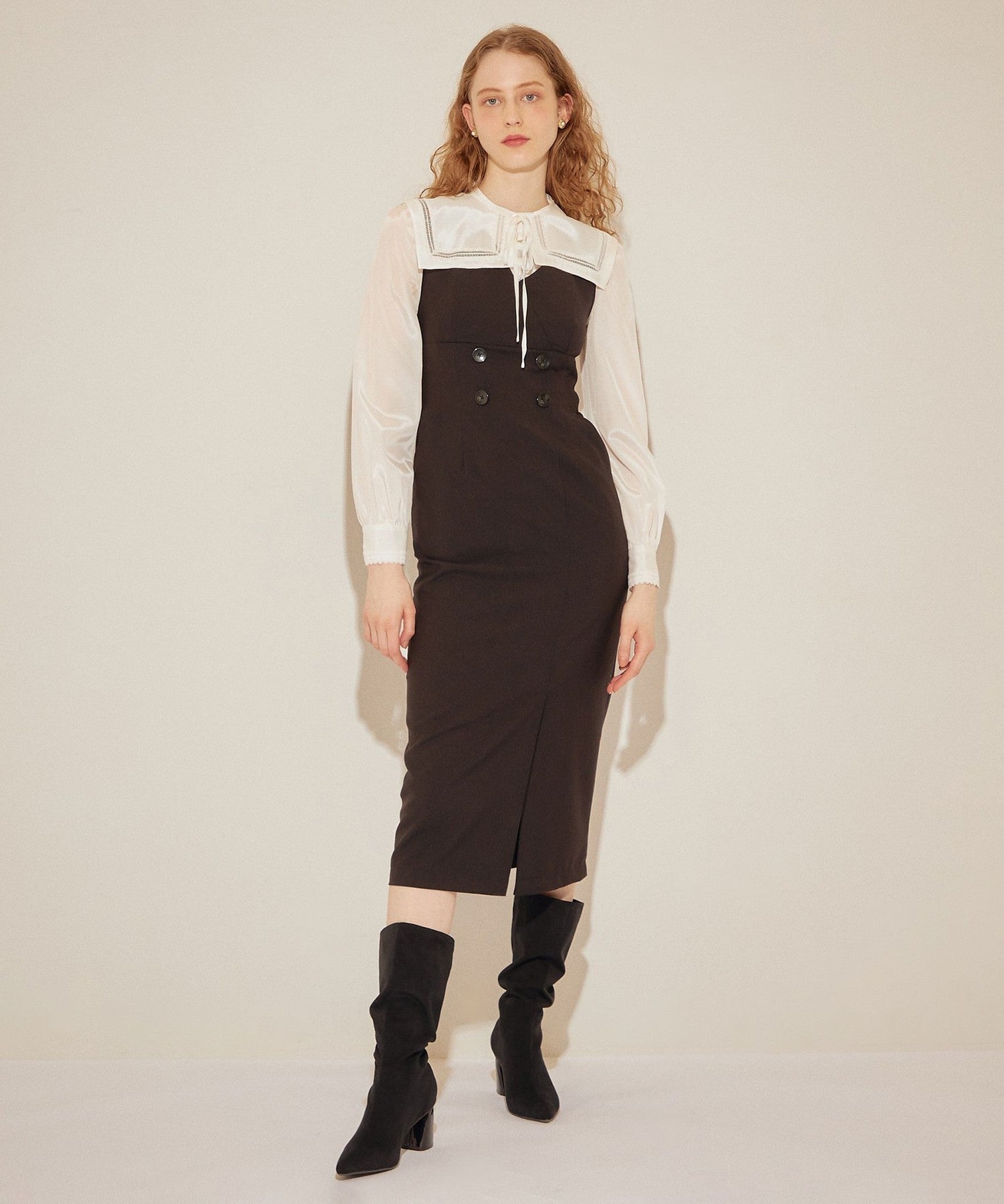 Back lace-up jumper skirt