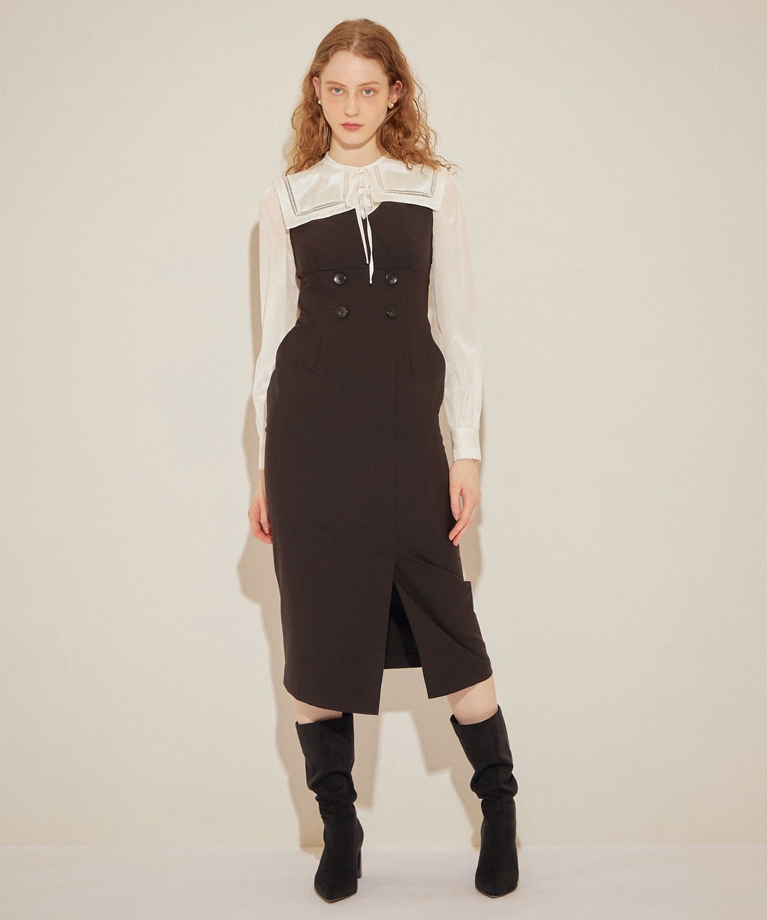 Back lace-up jumper skirt