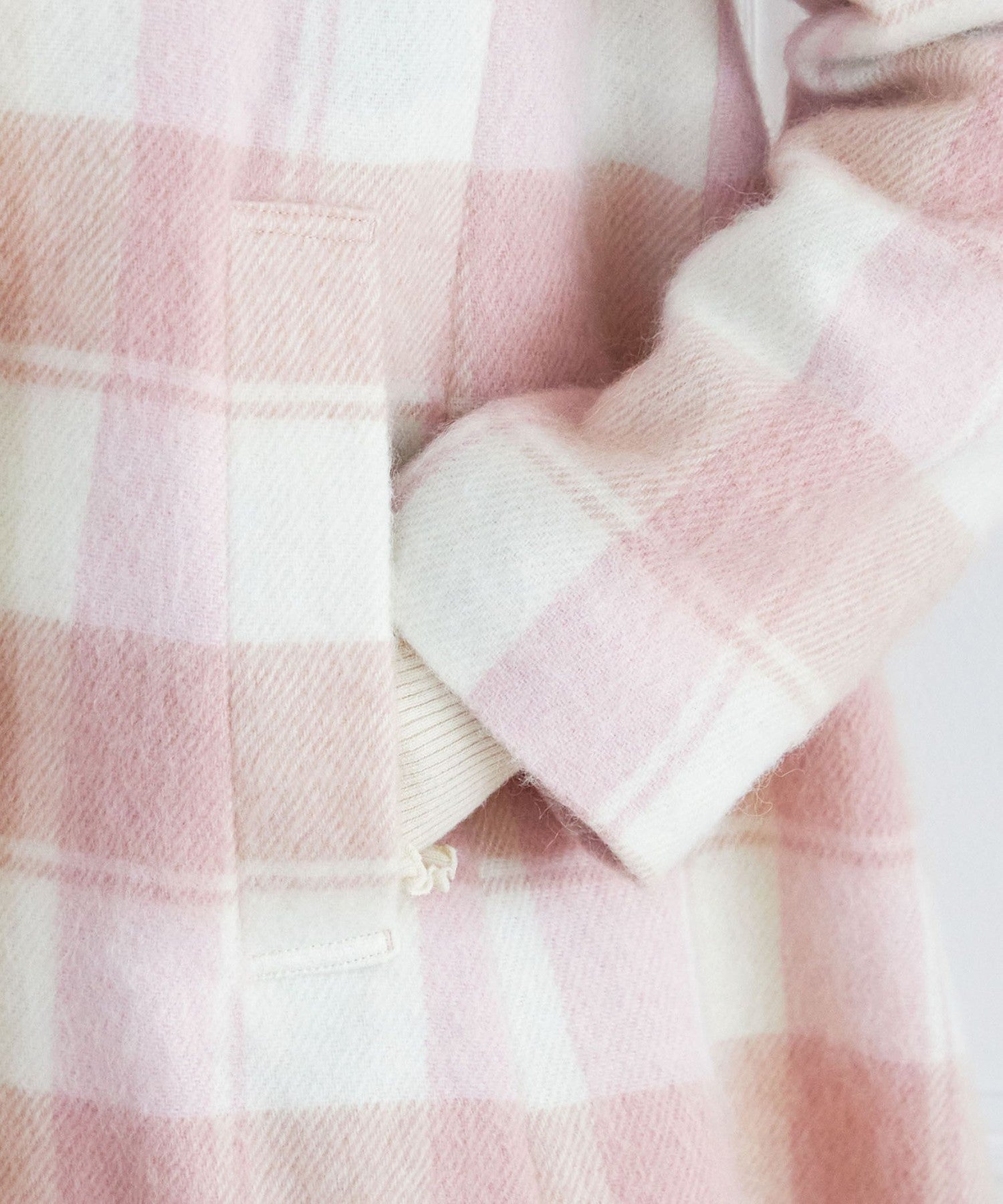 Shaggy check flare coat