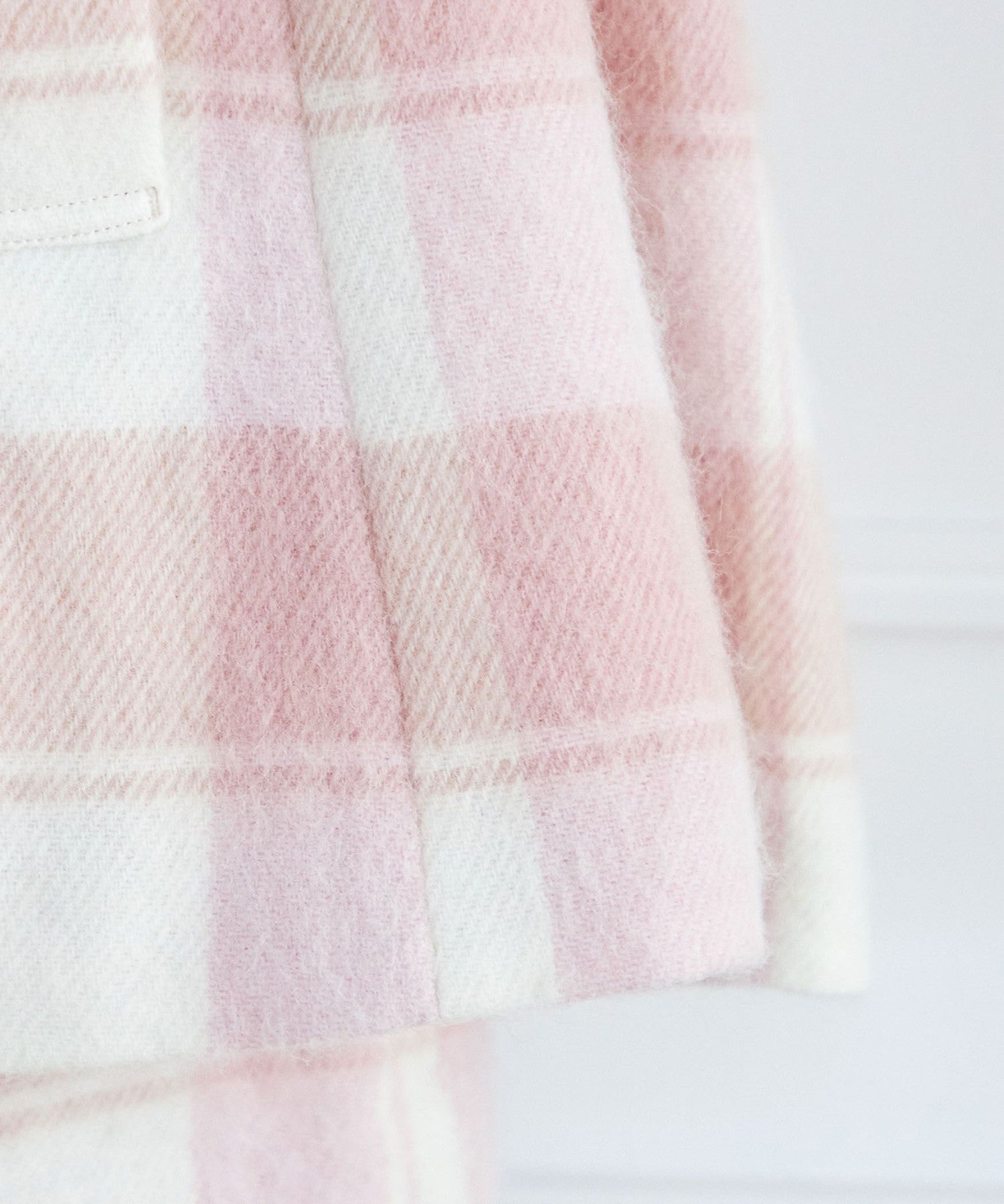 Shaggy check flare coat