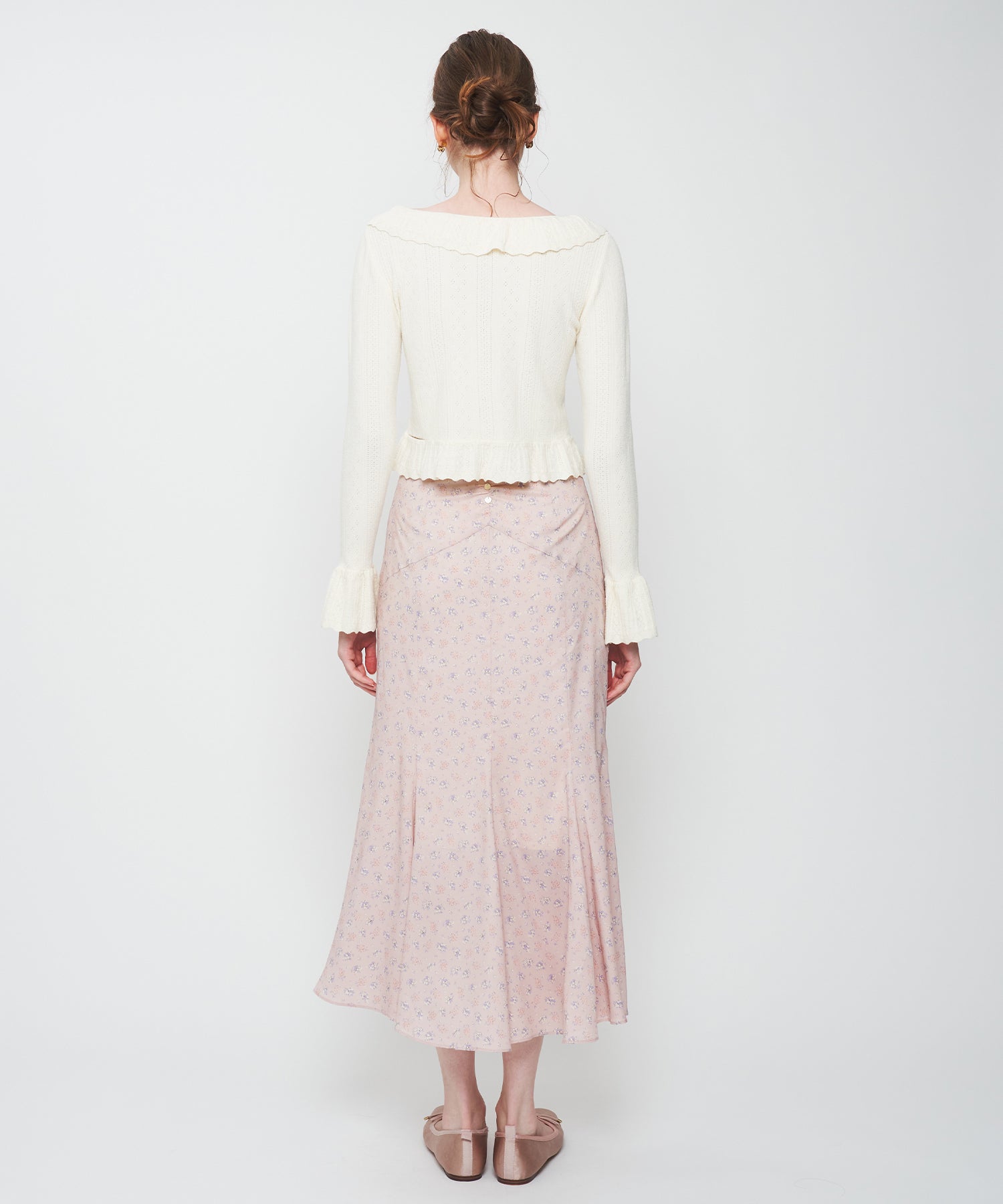 アイレットフリルニットカーディガン