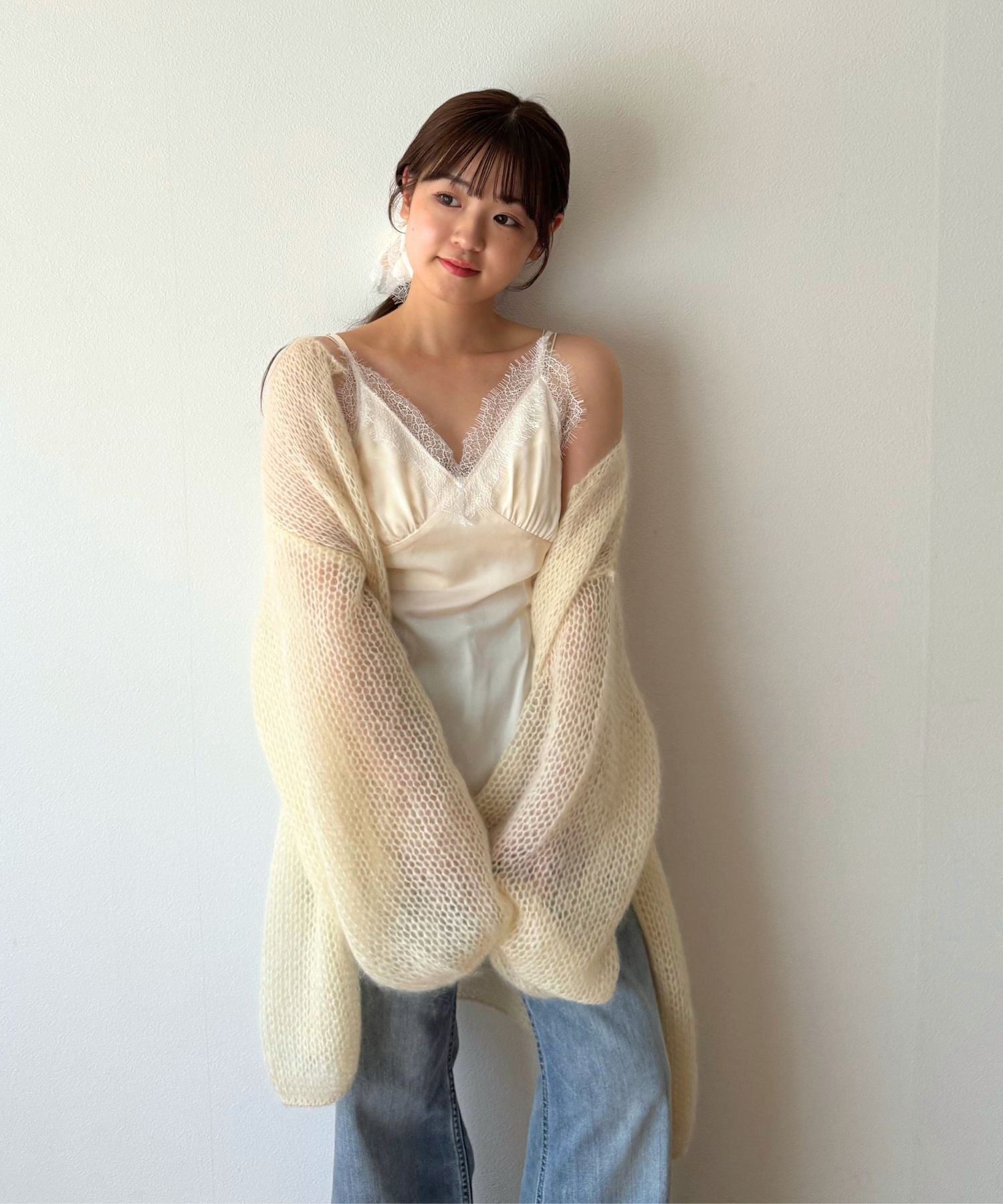 2WAYキッドモヘヤシアーニット