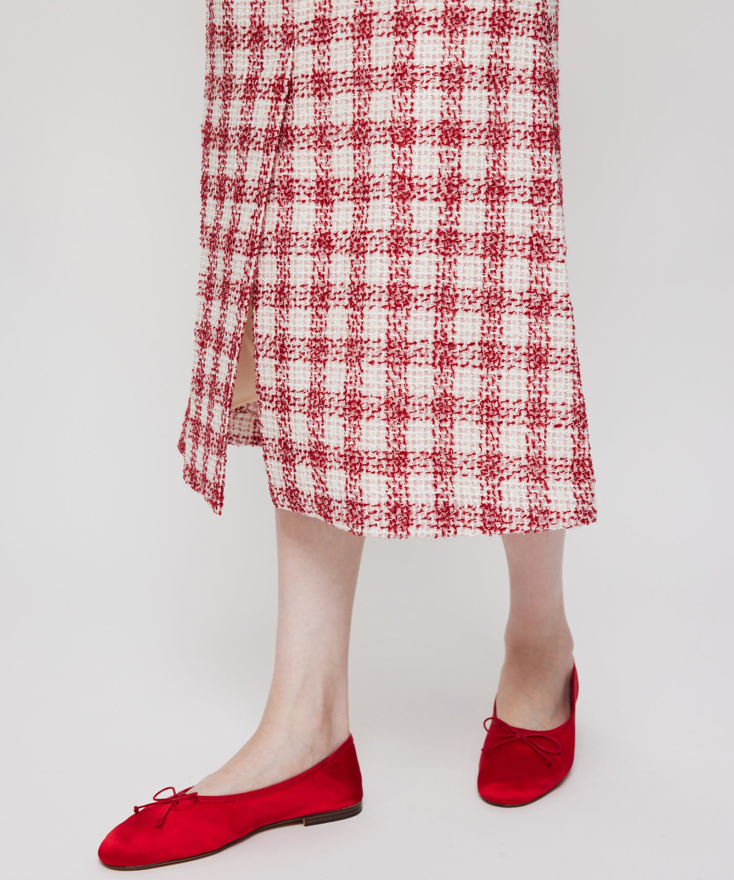 ループチェックサロペワンピース