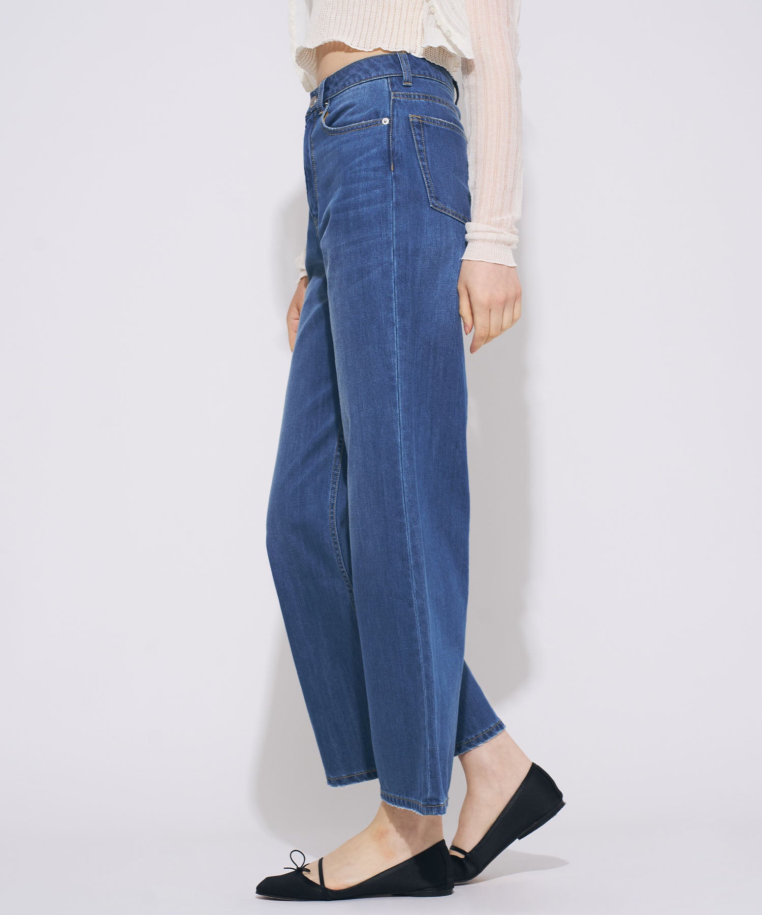 【予約】ハイウエストワイドデニムパンツ