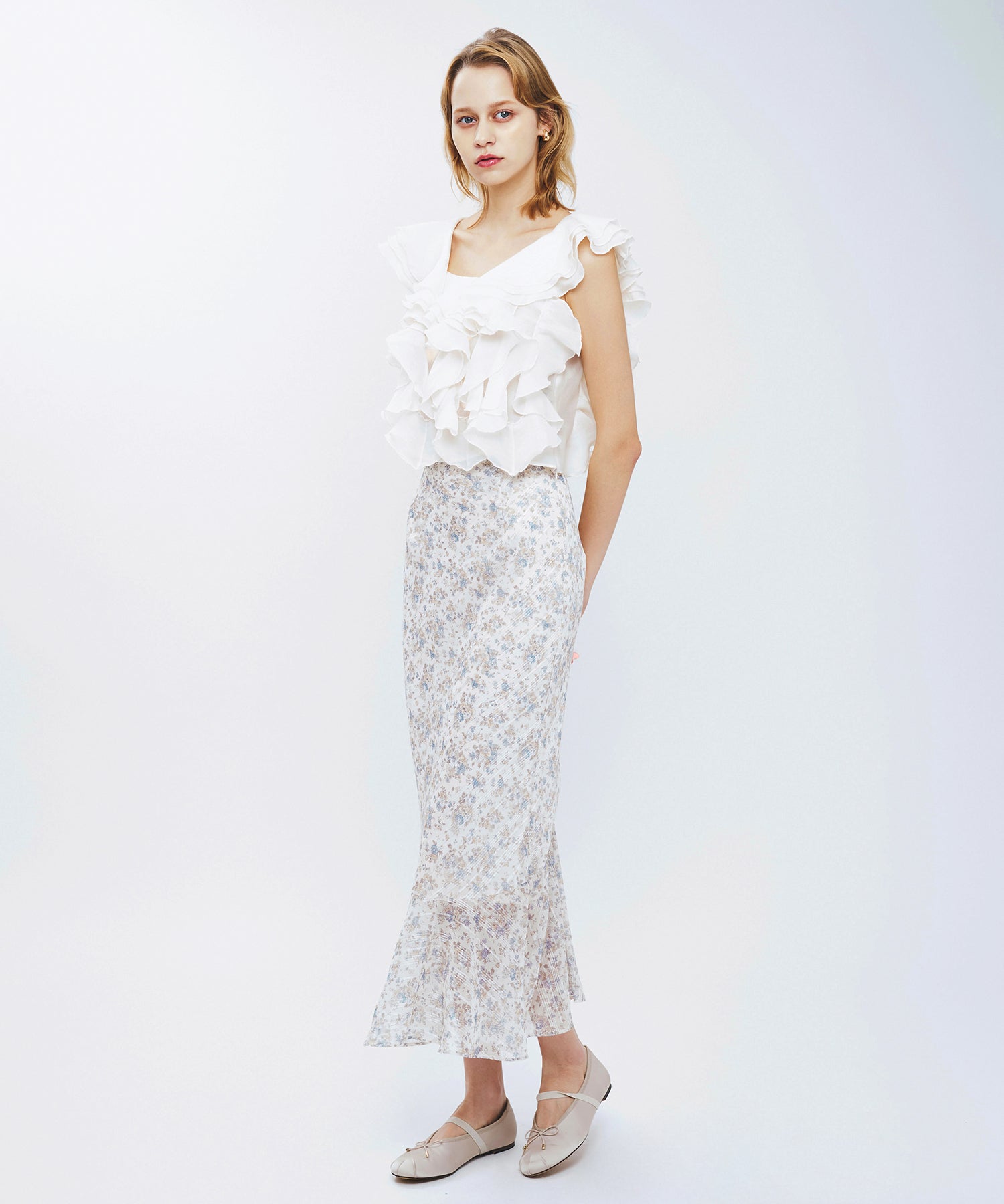 フルールラメシフォンスカート